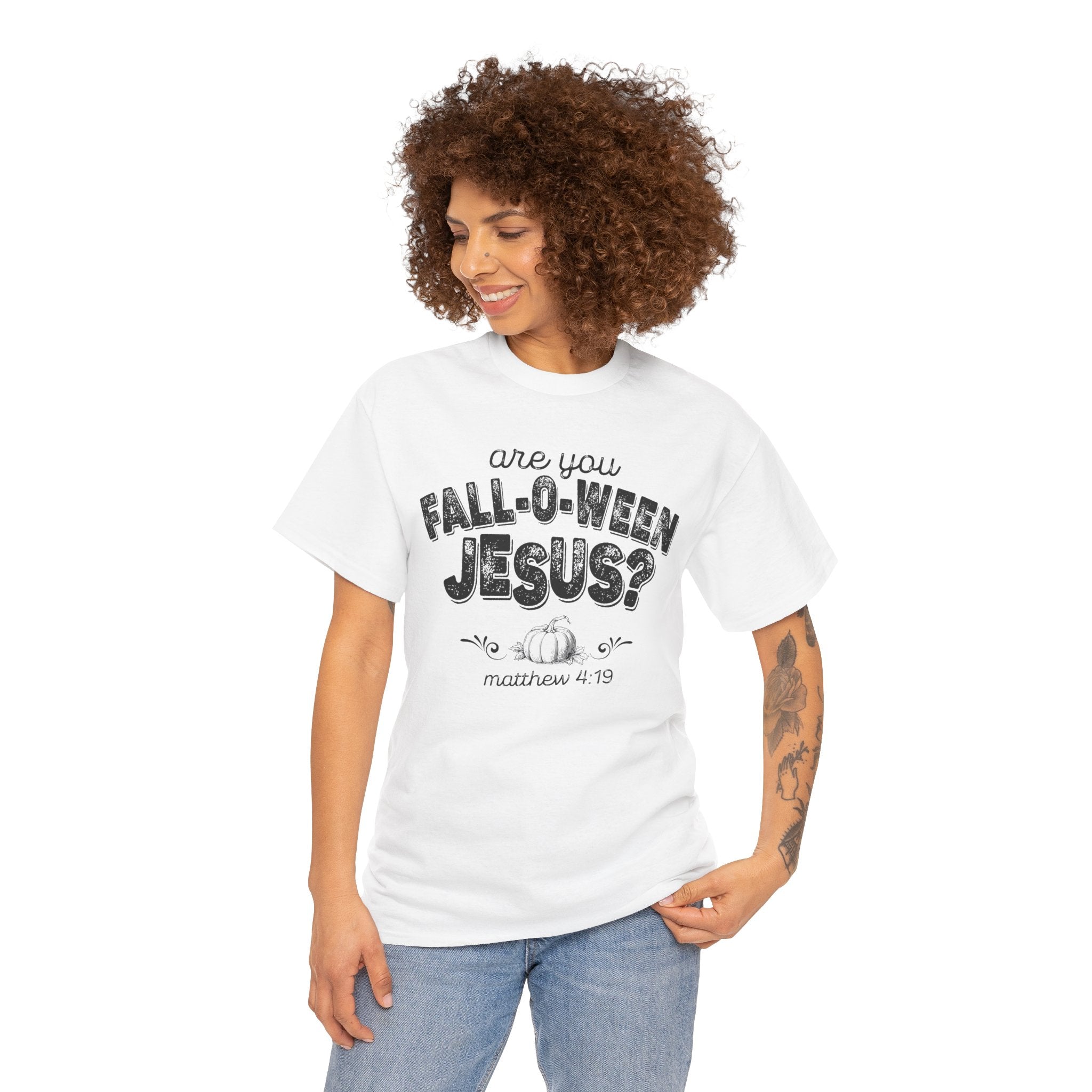 Fall-Themed Tee, Are You Fall-O-Ween Jesus, Unisex Cotton Shirt, Funny Fall Apparel, Halloween T-Shirt, Thanksgiving Gift Ideas