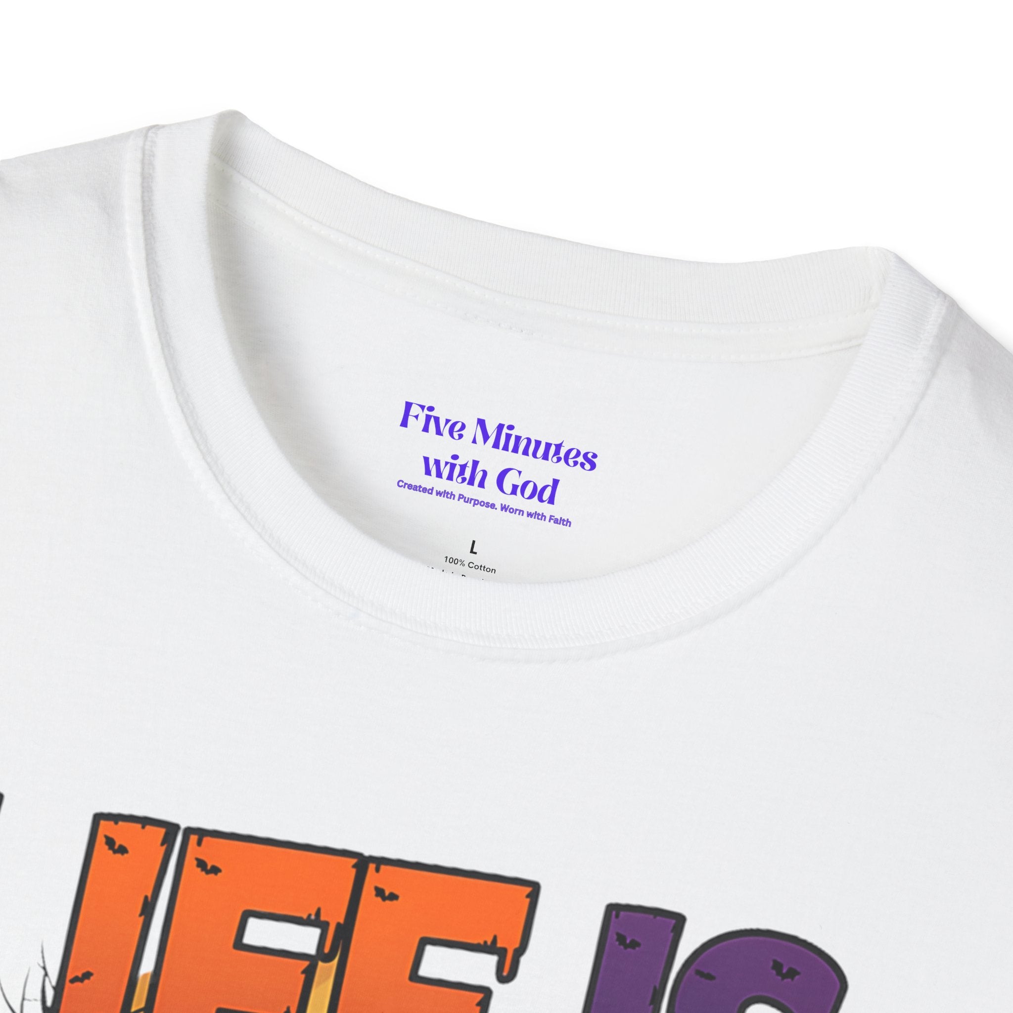 Unisex Softstyle Graphic Tee - Life is Scary Without Jesus, Faith Shirt, Christian T-Shirt, Inspirational Gift, Religious Apparel, [...]