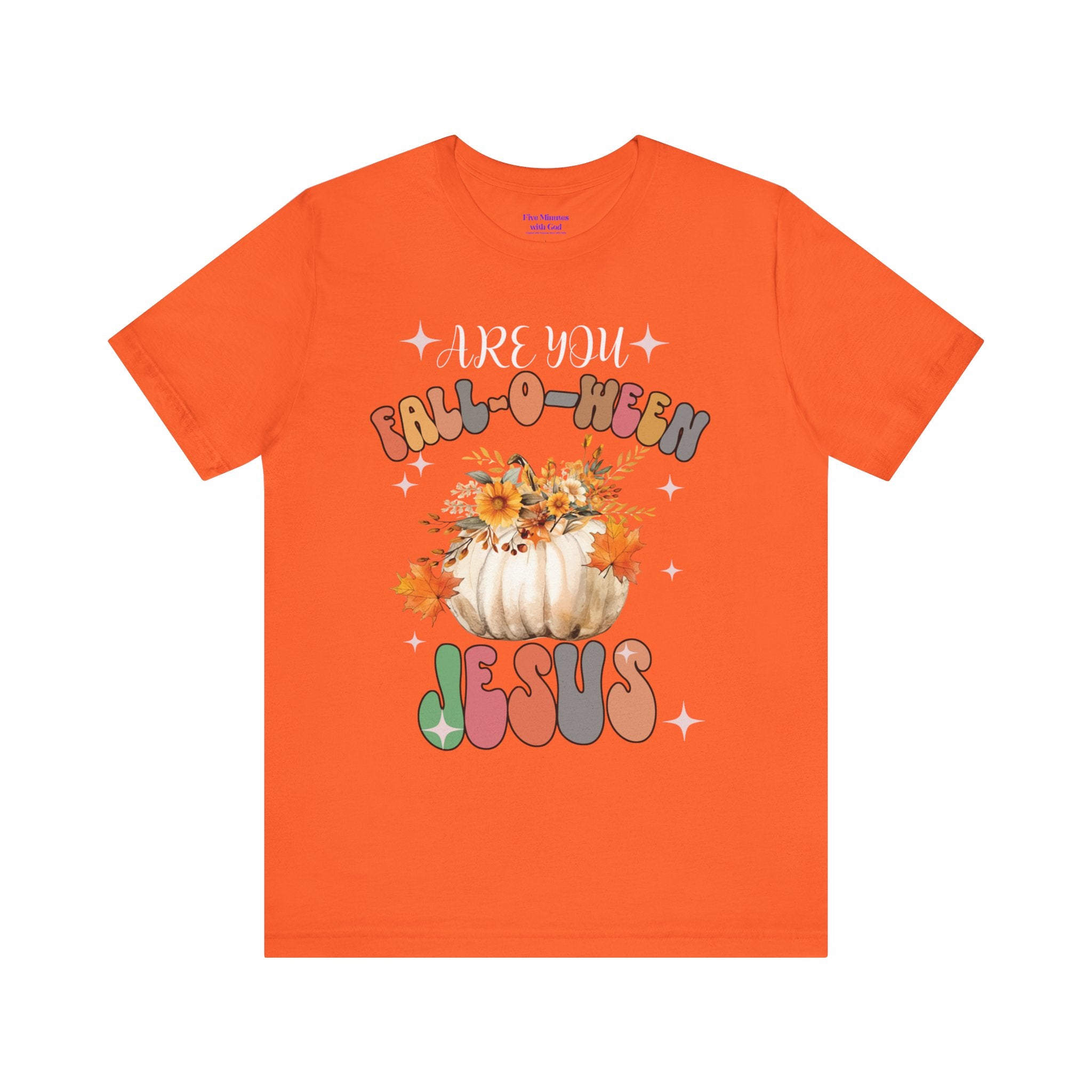 Fall-Themed Jesus Tee, Unisex Jersey T-Shirt, Cozy Autumn Apparel, Thanksgiving Gift, Fall Celebration Shirt, Christian Fashion