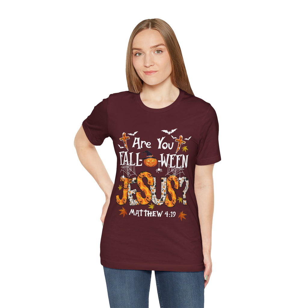 Jesus? Unisex Short Sleeve Tee | Fall Inspired T-Shirt, Autumn Apparel, Halloween Gift, Cozy Casual Wear, Everyday Style