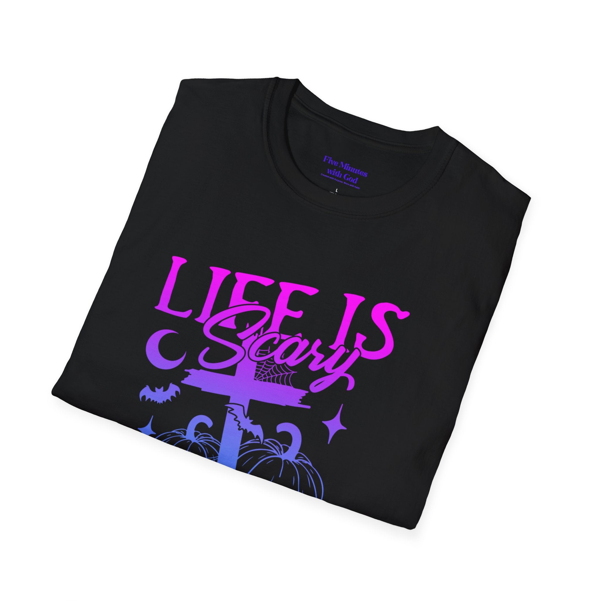 Life is Scary Without Jesus Unisex Softstyle T-Shirt - Faith-Based Graphic Tee, Halloween Outfit, Religious Apparel, Christian Gift, [...]