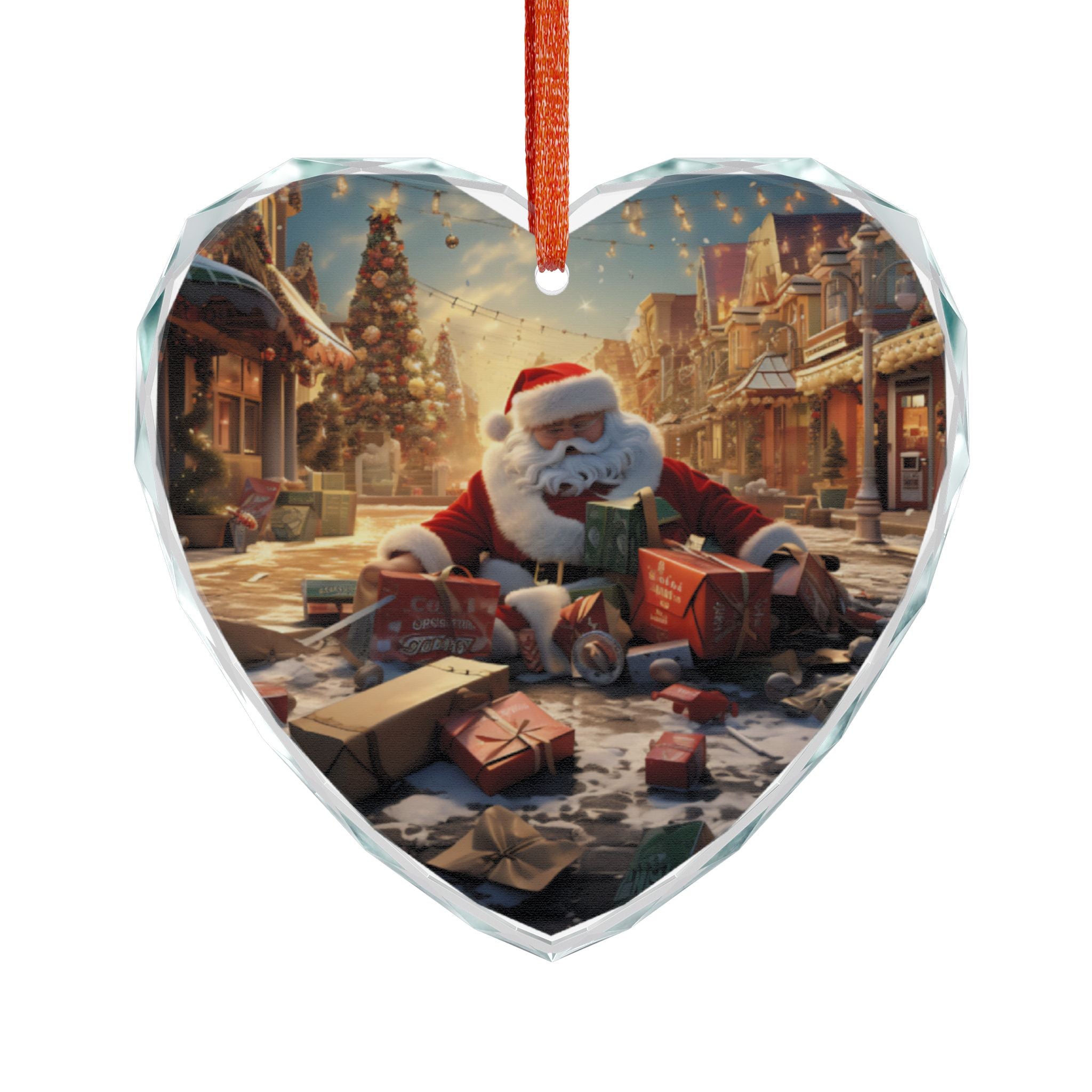 Heart-Shaped Christmas Ornament, Festive Home Décor, Holiday Gift, Santa Decoration, Personalized Tree Ornament