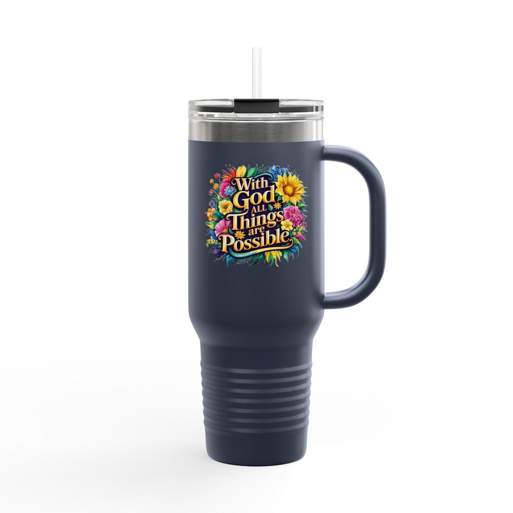 Inspirational Travel Mug, 40oz Insulated Coffee Cup, Floral Design, Motivational Gift for Travelers, Perfect for Road Trips, Keep [...]
