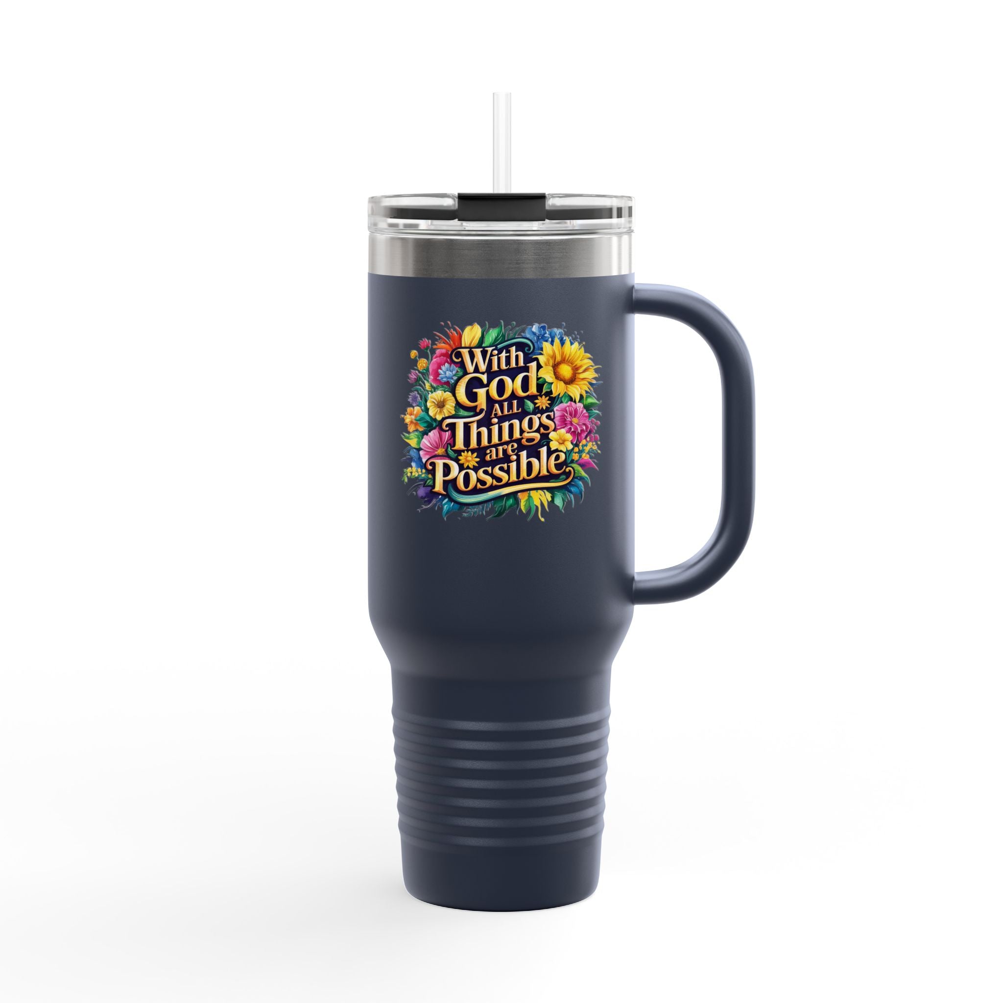 Inspirational Travel Mug, 40oz Insulated Coffee Cup, Floral Design, Motivational Gift for Travelers, Perfect for Road Trips, Keep [...]