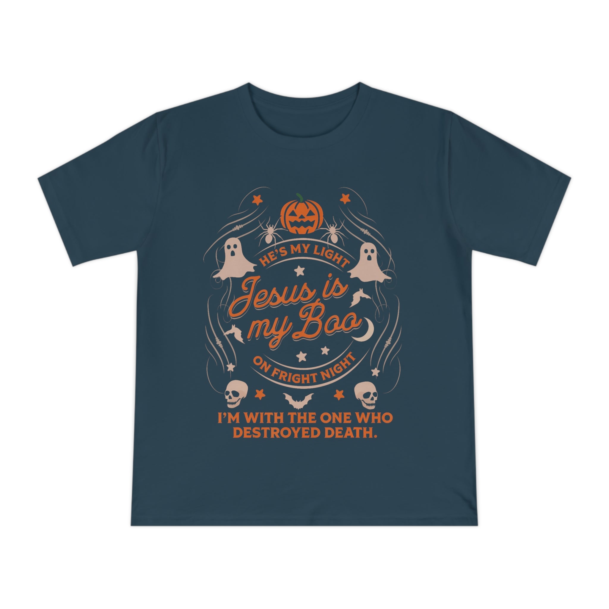 Halloween Christian T-Shirt with Fun Ghost Designs, Jesus is My Boo, Spooky Season Apparel, Faithful Holiday Shirt, Unique Gift for [...]