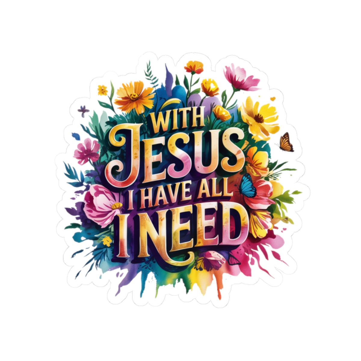 Floral Inspirational Stickers, Jesus Faith Stickers for Laptops, Water Bottles, Journals, Perfect for Gifts & Decor
