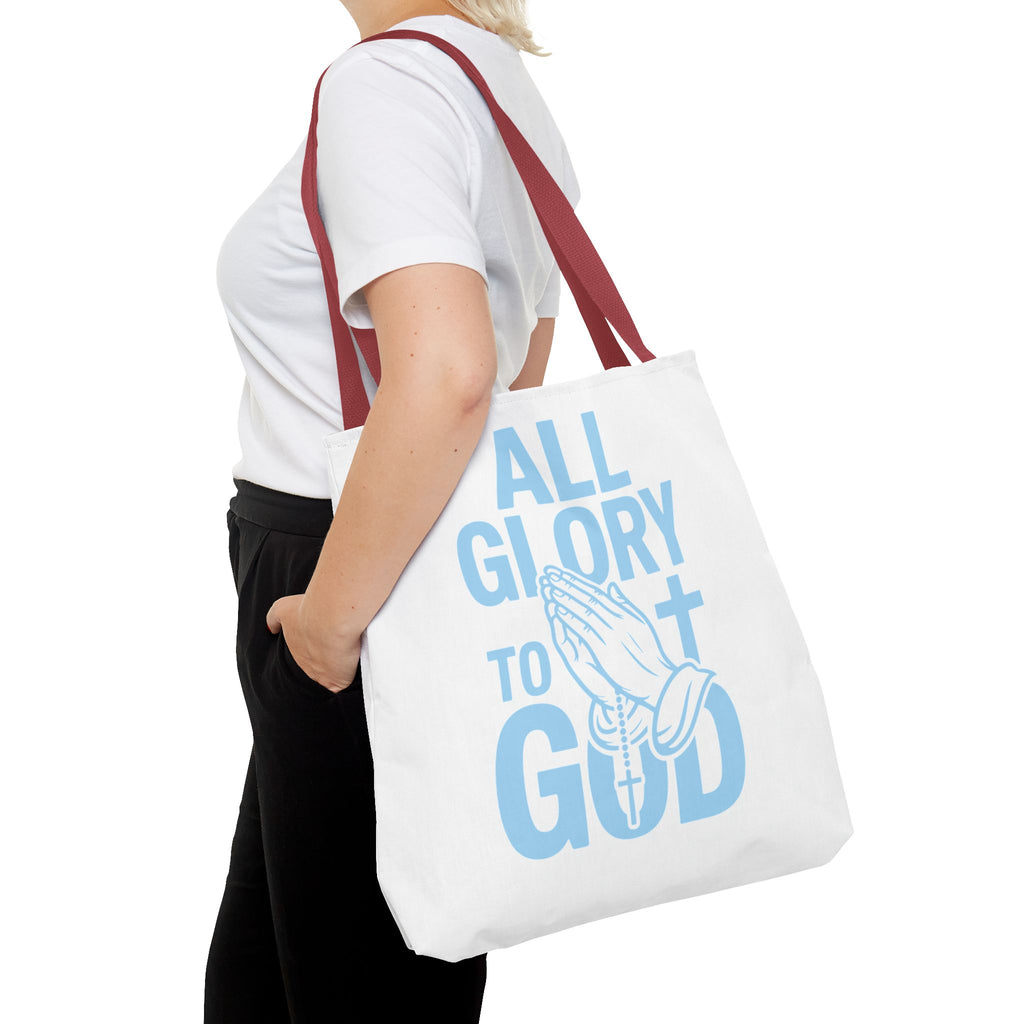 Faith-Inspired Tote Bag, All Glory to God, Christian Gift, Reusable Shopping Bag, Inspirational Tote, Church Event Carryall