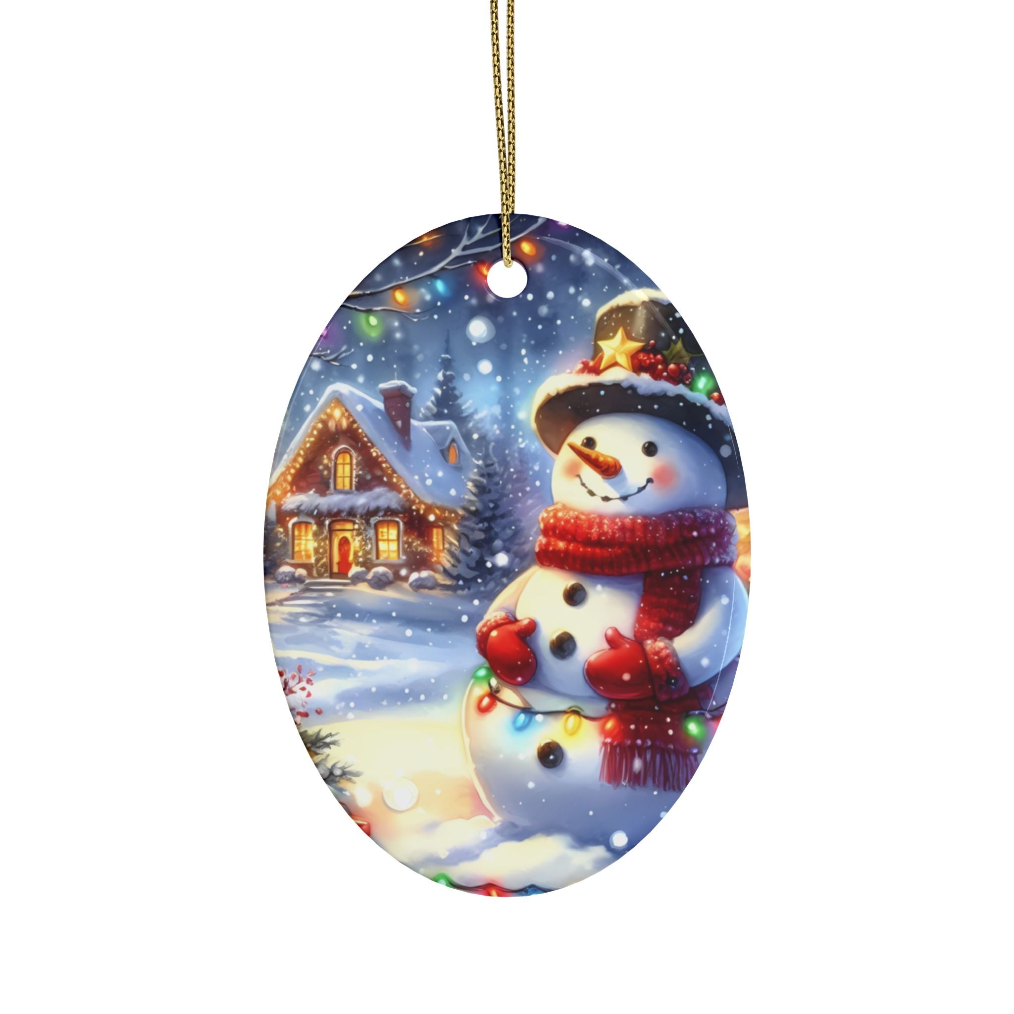 Snowman Star Ceramic Ornaments – Holiday Decor, Christmas Tree Decorations, Winter Wonderland, Gift Tags, Keepsake