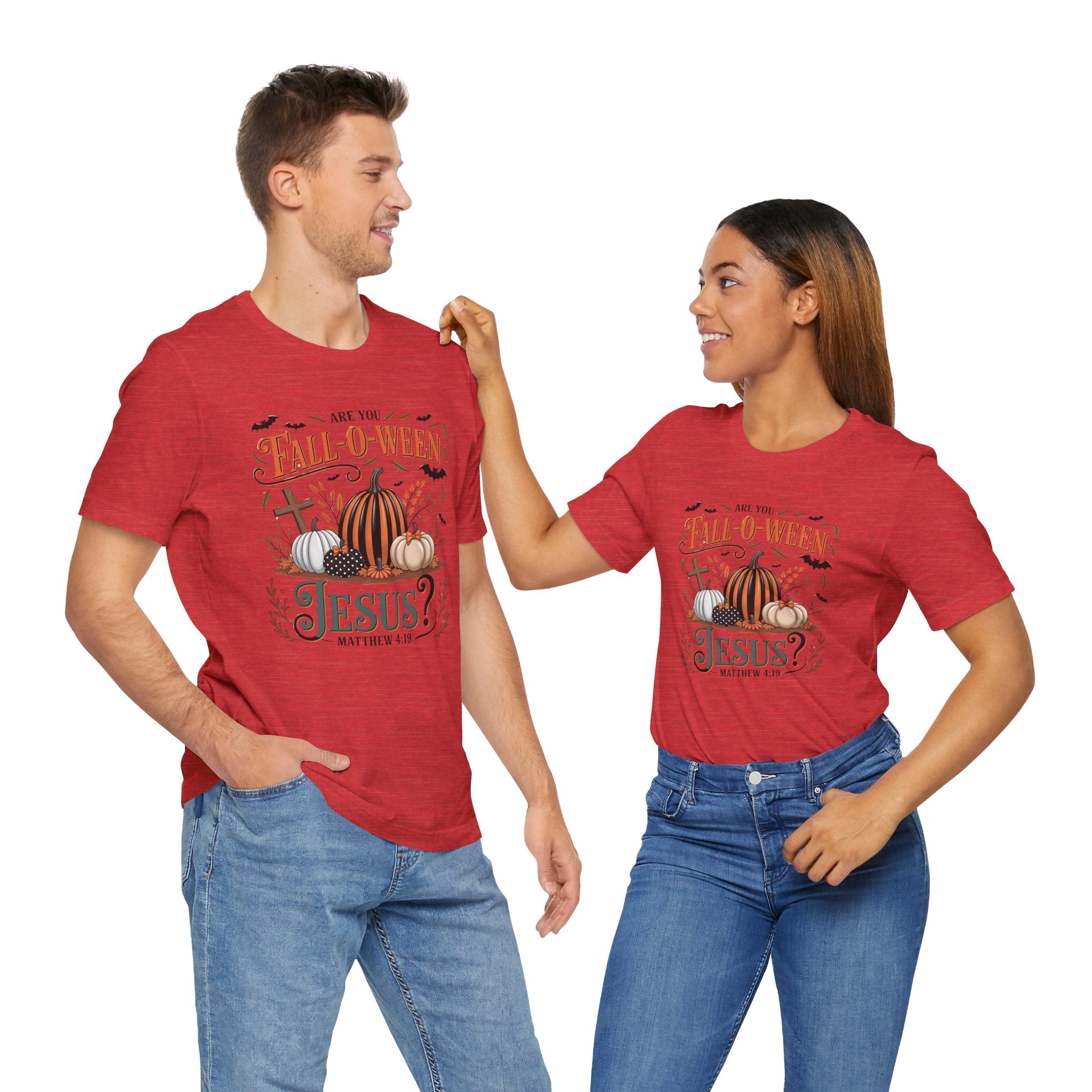 Fall-O-Ween Jesus Tee, Funny Fall T-Shirt, Unisex Pumpkin Shirt, Halloween Christian Top, Autumn Graphic Tee, Religious Casual Wear