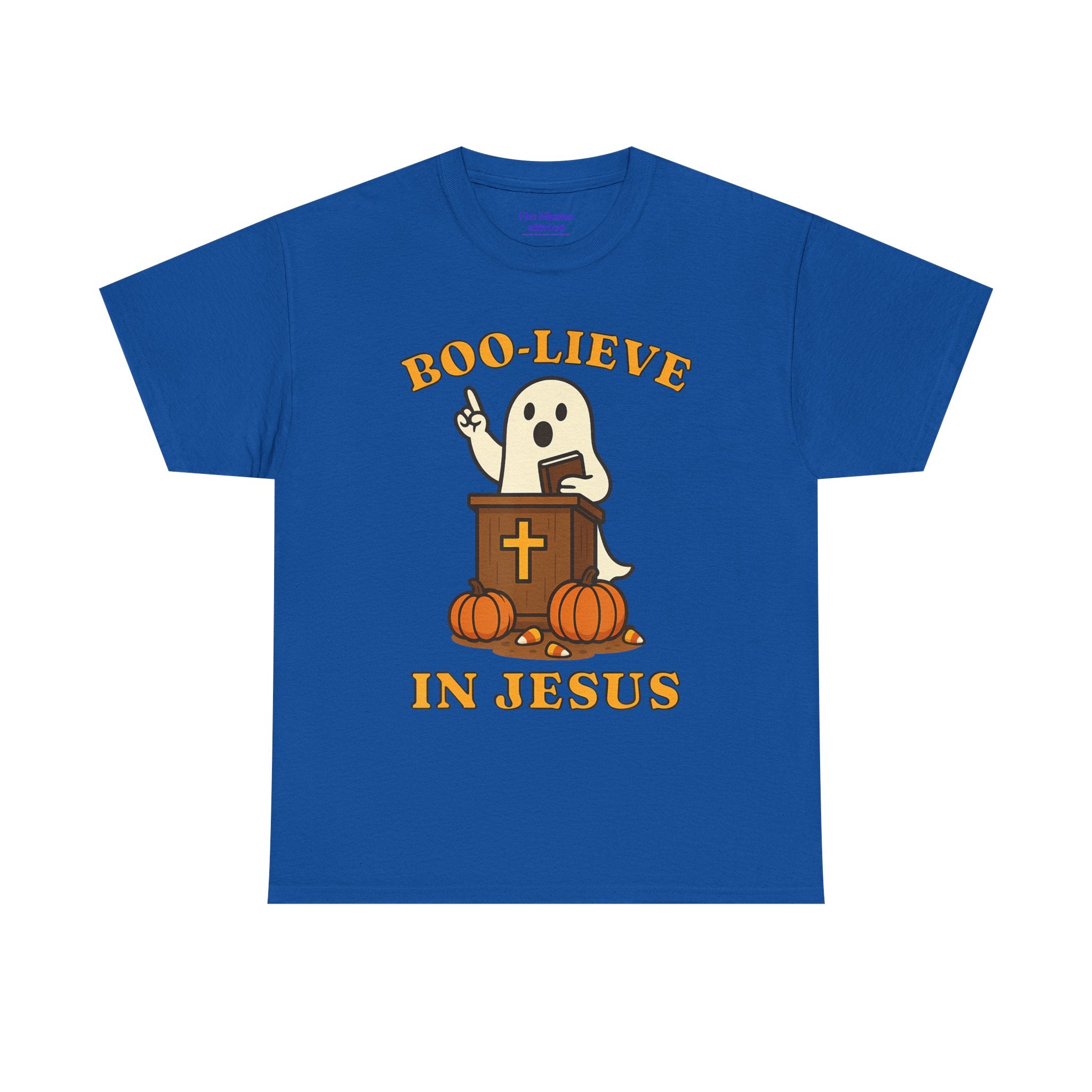 Boo-Lieve in Jesus Tee, Halloween Shirt, Unisex Cotton Tee, Fall Fashion, Religious T-Shirt, Spooky Season Apparel
