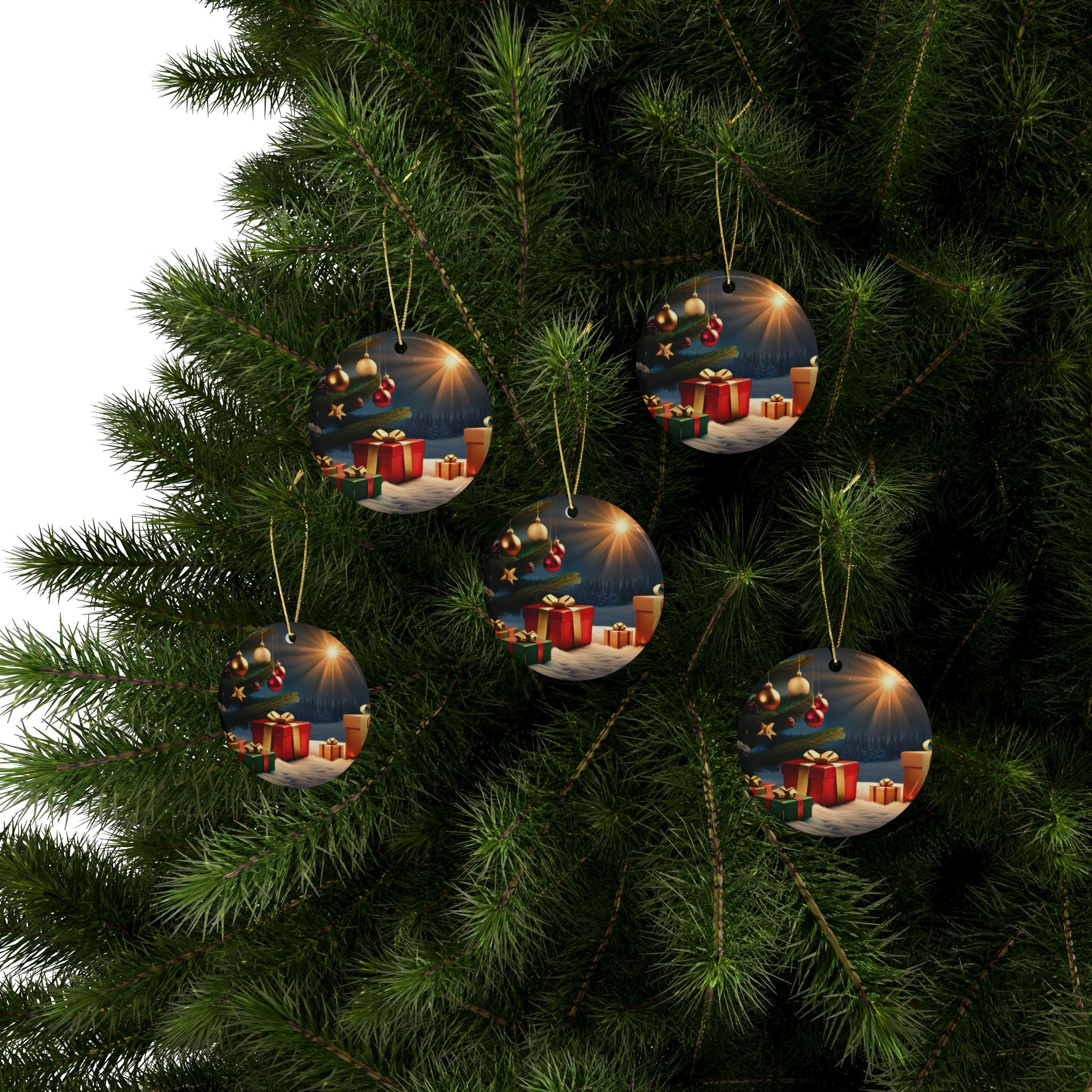 Star Ceramic Christmas Ornaments - Holiday Decor, Personalized Gifts, Tree Decorations, Festive Keepsakes, Custom Ornament Sets