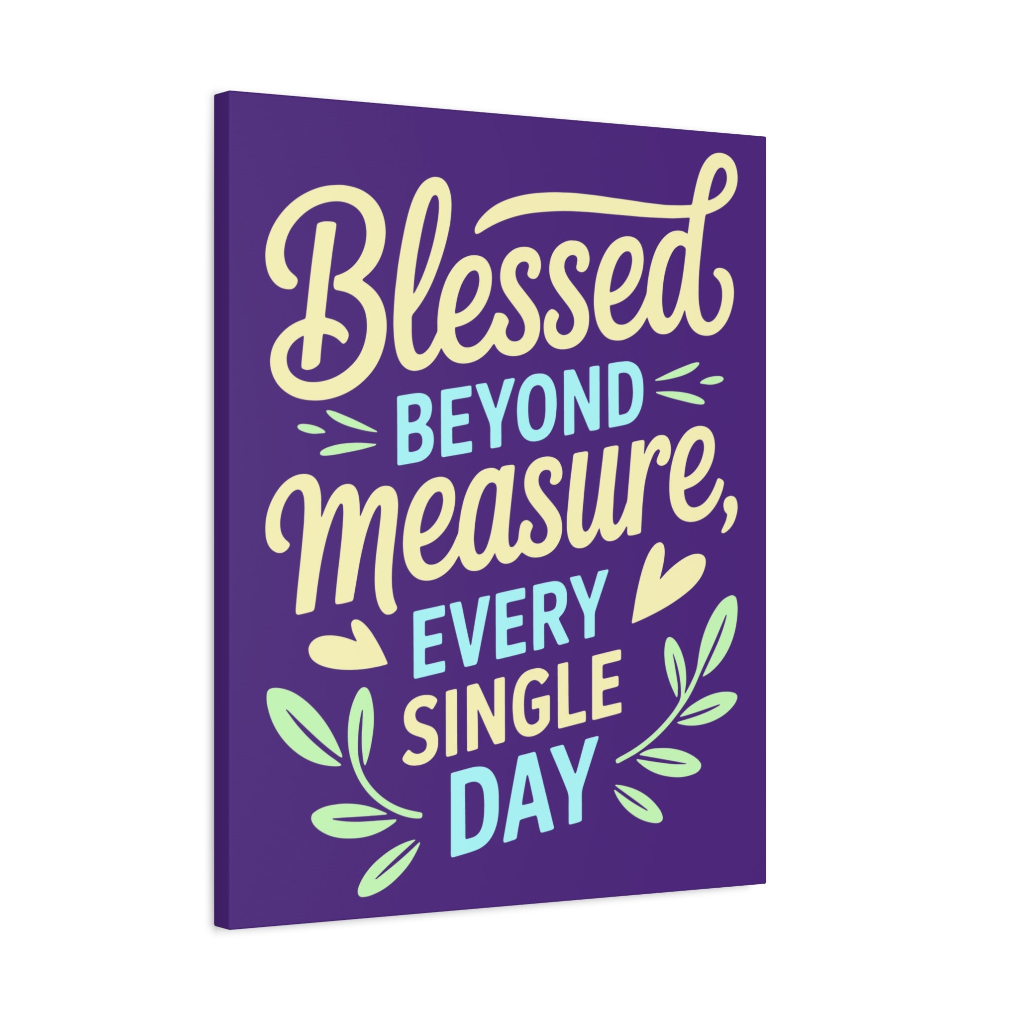 Purple Inspirational Wall Art, Blessed Beyond Measure Canvas, Uplifting Home Decor, Positive Quote Artwork, Gift for Friends & Family
