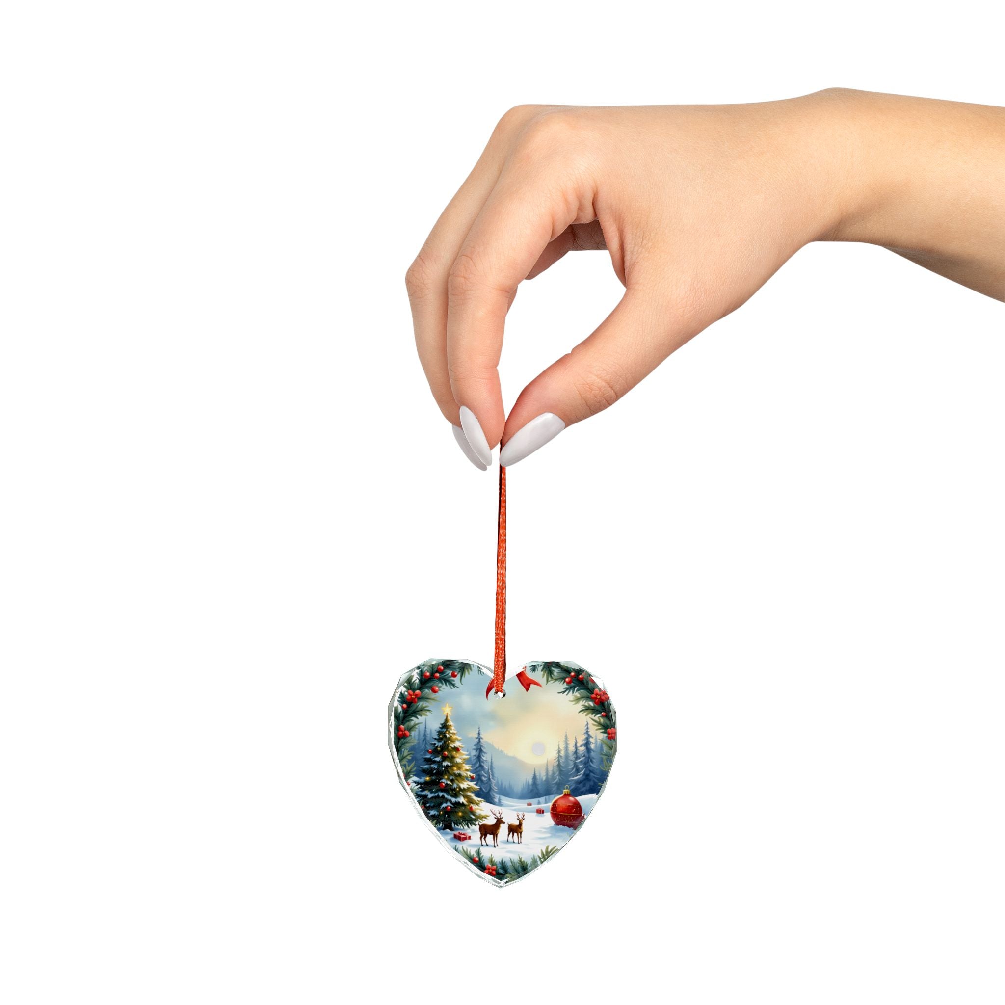 Heart-Shaped Christmas Ornament, Winter Wonderland Decor, Holiday Keepsake for Tree, Gift Idea for Christmas, Unique Seasonal Decor