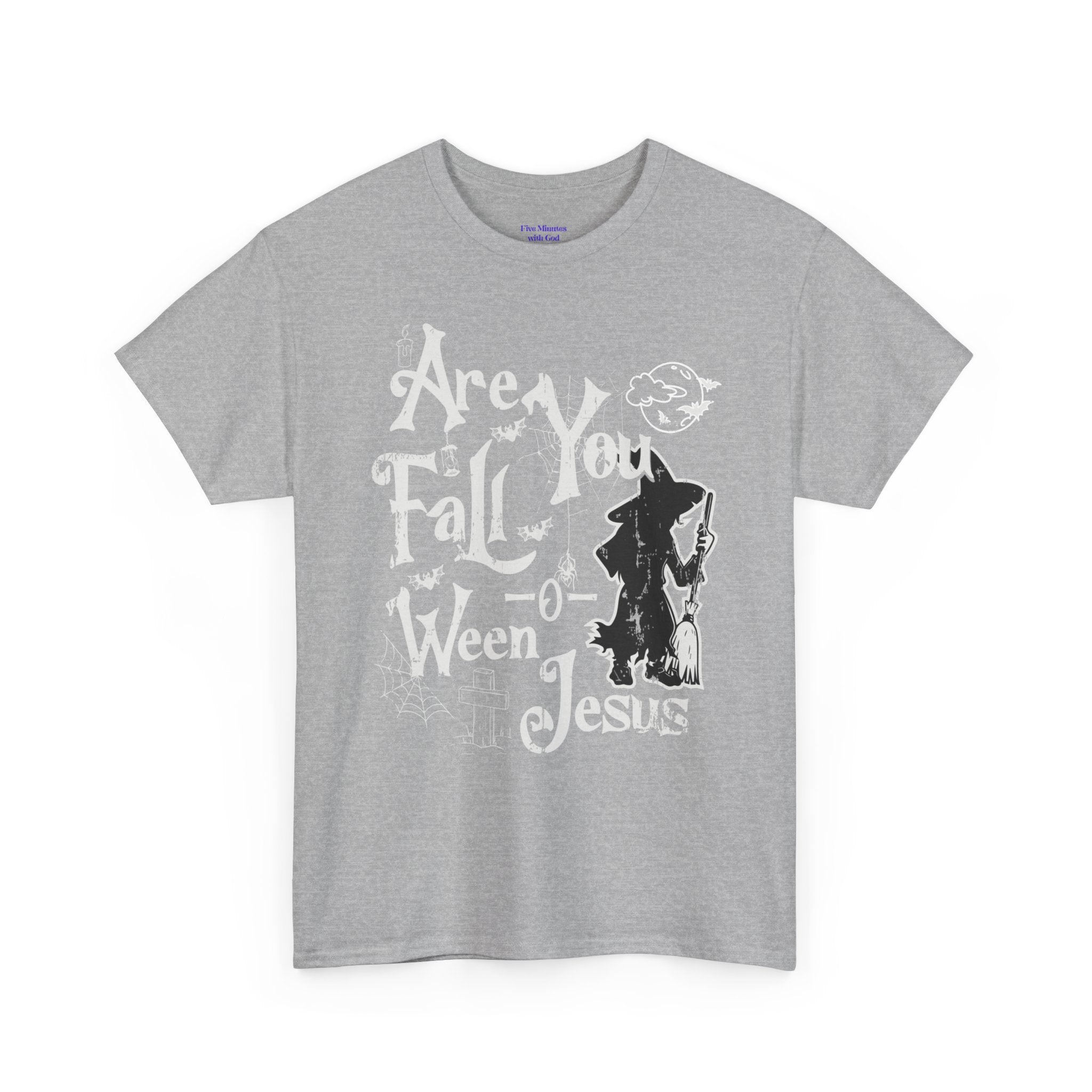 Fall-Themed Unisex Heavy Cotton Tee - Halloween, Jesus Celebration, Autumn Vibes, Casual Wear, Gift Idea