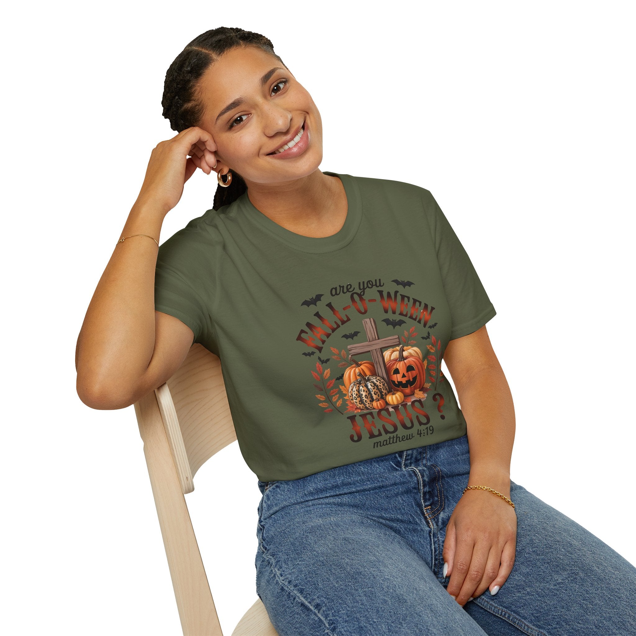 Fall-O-Ween Jesus Unisex T-Shirt, Halloween Tee, Christian Apparel, Fall Shirt, Pumpkin T-Shirt, Autumn Clothing