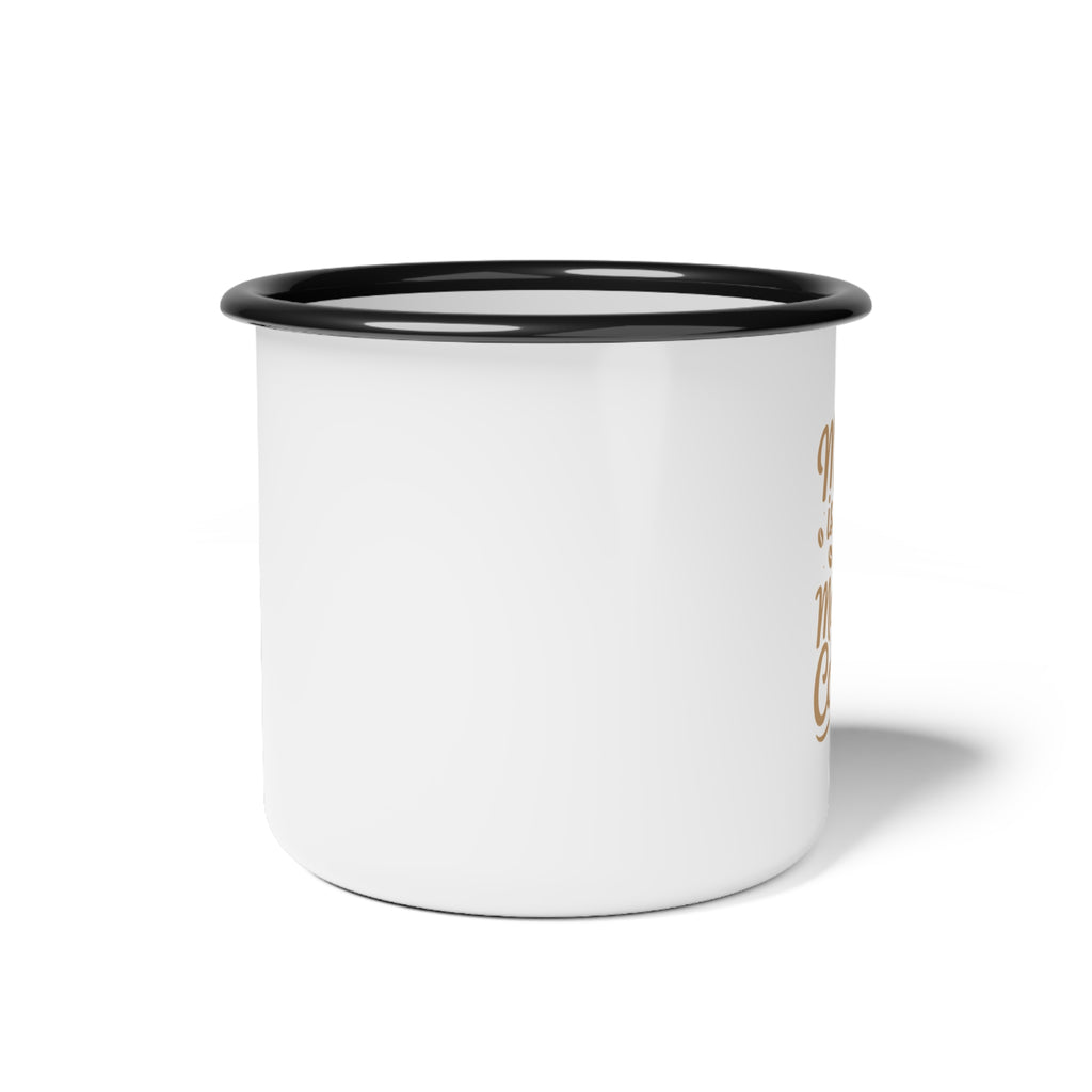 Rustic Enamel Camp Cup for Outdoor Adventures, Camping Mug, Coffee Cup, Personalized Gift, Nature Lover's Drinkware