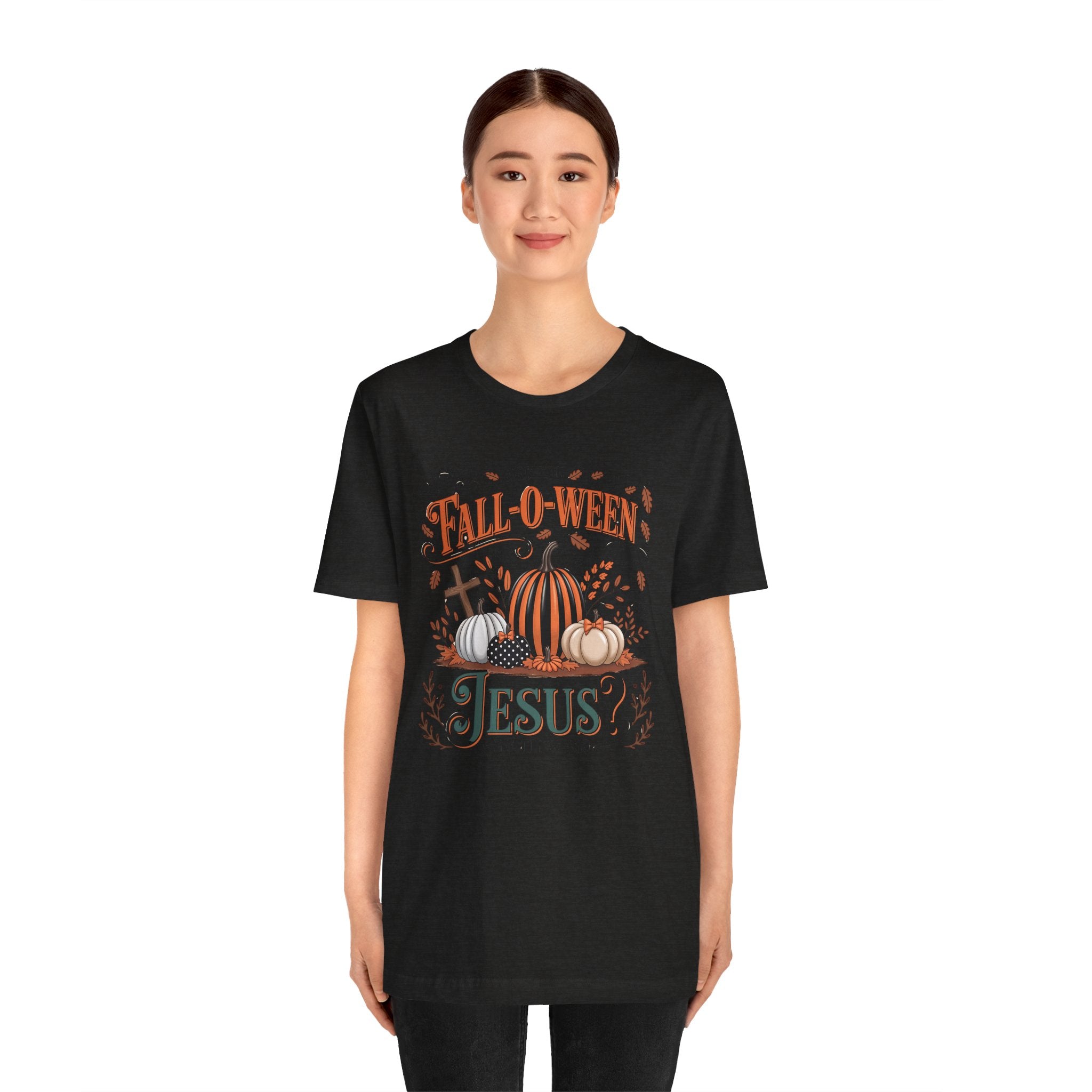 Fall-O-Ween Jesus Tee, Funny Fall T-Shirt, Unisex Pumpkin Shirt, Halloween Christian Top, Autumn Graphic Tee, Religious Casual Wear
