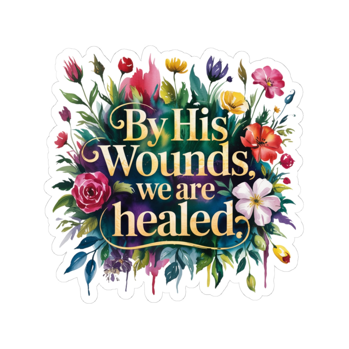 Floral Inspirational Stickers, Bible Quotes, Faith Decor, Laptop Stickers, Christian Gifts, Encouragement, Religious Decor