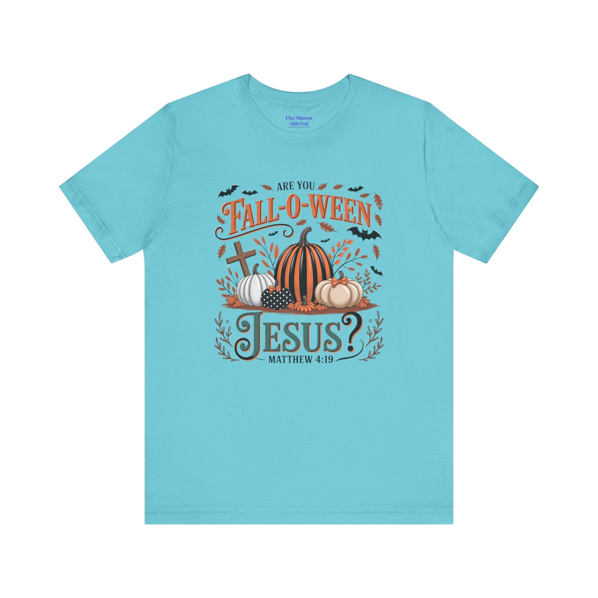 Fall-O-Ween Jesus Tee, Funny Fall T-Shirt, Unisex Pumpkin Shirt, Halloween Christian Top, Autumn Graphic Tee, Religious Casual Wear