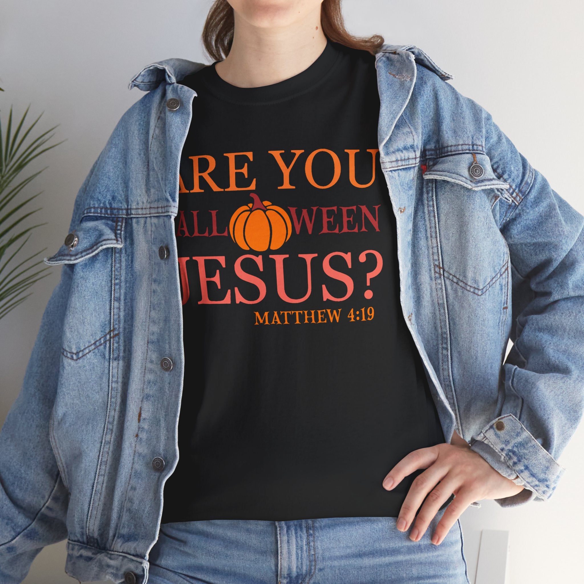 Unisex Heavy Cotton Tee - Are You Halloween Jesus? Festival Shirt, Funny Christian Tee, Fall Apparel, Halloween Party Outfit, Holiday Gift