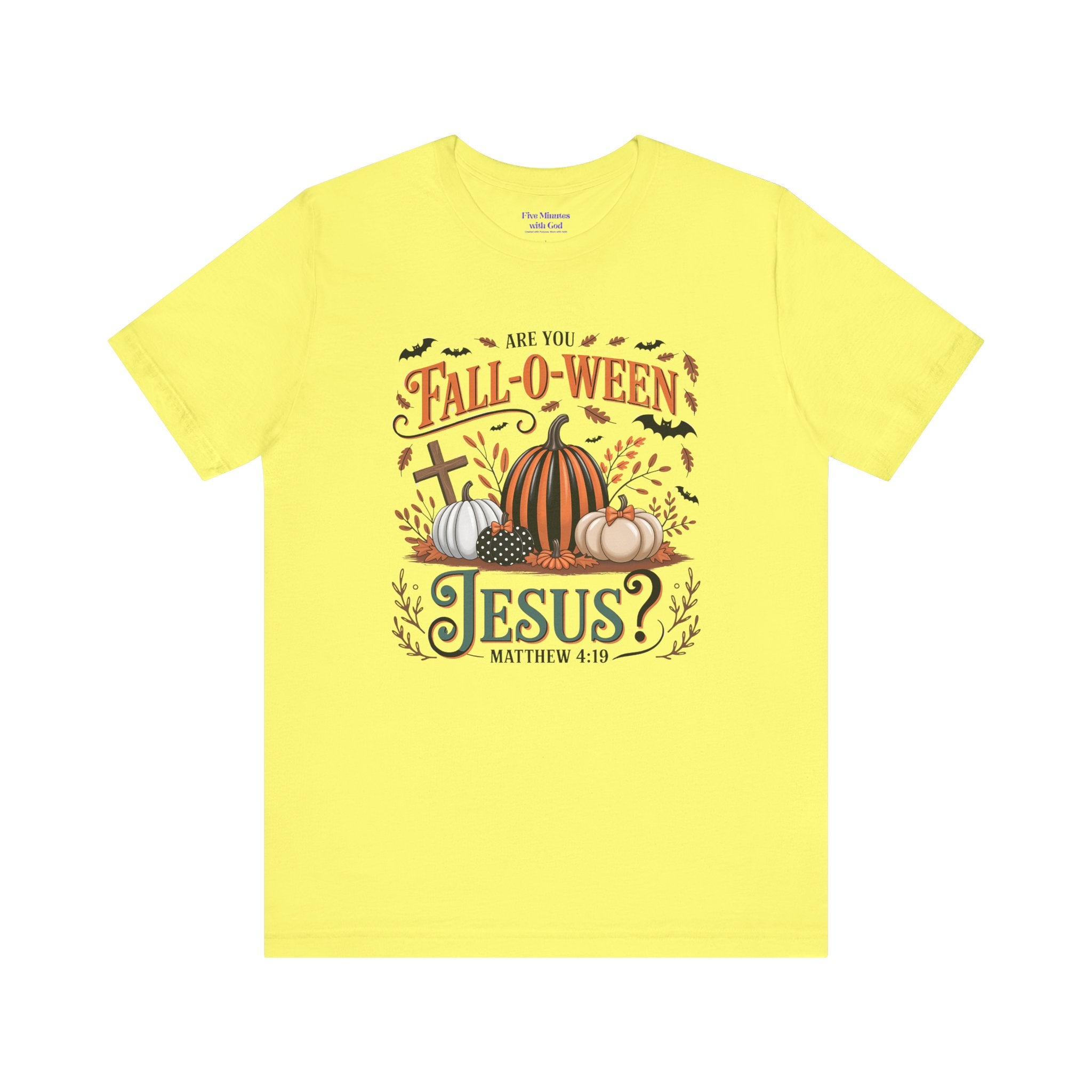 Fall-O-Ween Jesus Tee, Funny Fall T-Shirt, Unisex Pumpkin Shirt, Halloween Christian Top, Autumn Graphic Tee, Religious Casual Wear