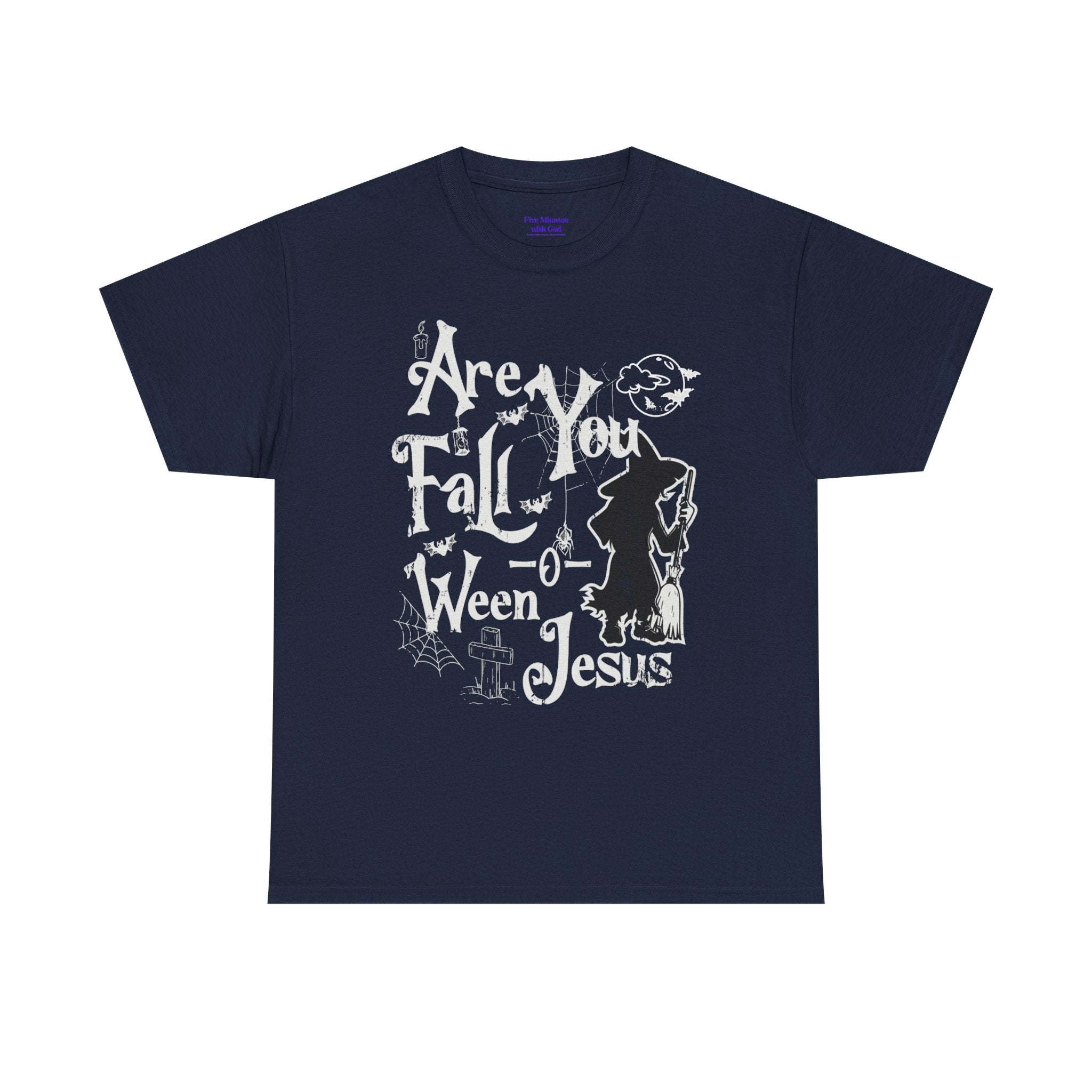 Fall-Themed Unisex Heavy Cotton Tee - Halloween, Jesus Celebration, Autumn Vibes, Casual Wear, Gift Idea
