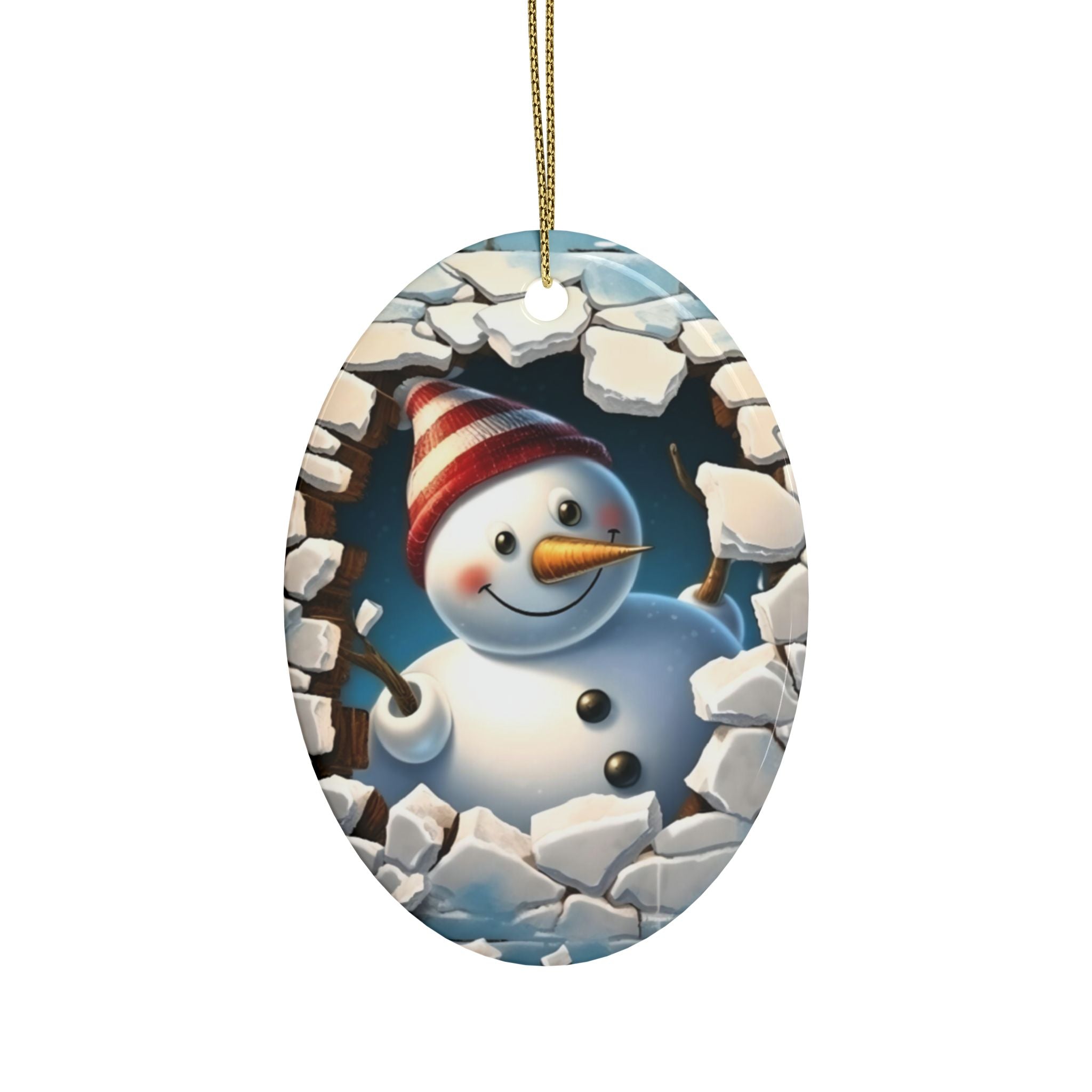 Heart-Shaped Snowman Ceramic Ornaments | Winter Decorations, Christmas Gifts, Holiday Decor, Keepsake Ornaments, Festive Home Accents