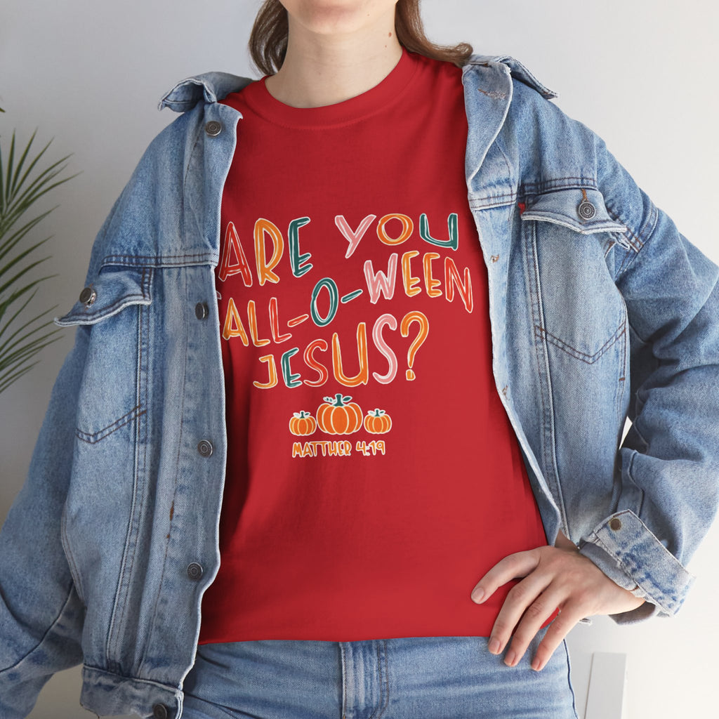 Unisex Fall-O-Ween Jesus Tee, Halloween T-Shirt, Christian Apparel, Autumn Fashion, Fun Holiday Shirt, Pumpkin Theme