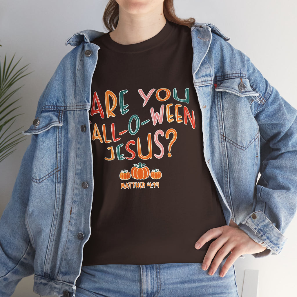 Unisex Fall-O-Ween Jesus Tee, Halloween T-Shirt, Christian Apparel, Autumn Fashion, Fun Holiday Shirt, Pumpkin Theme