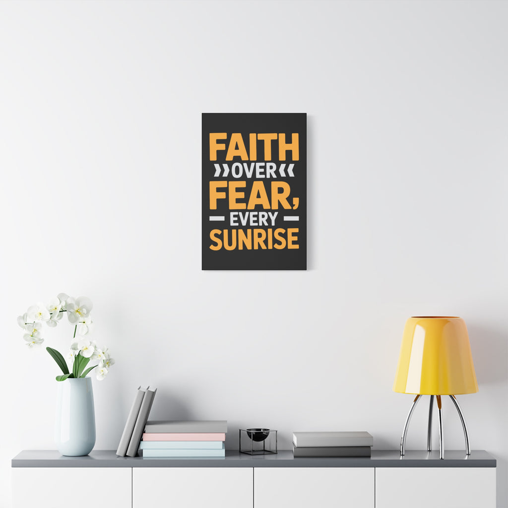 Inspirational Wall Art, Motivation Decor, Faith over Fear Canvas, Uplifting Home Decoration, Perfect Gift for New Beginnings