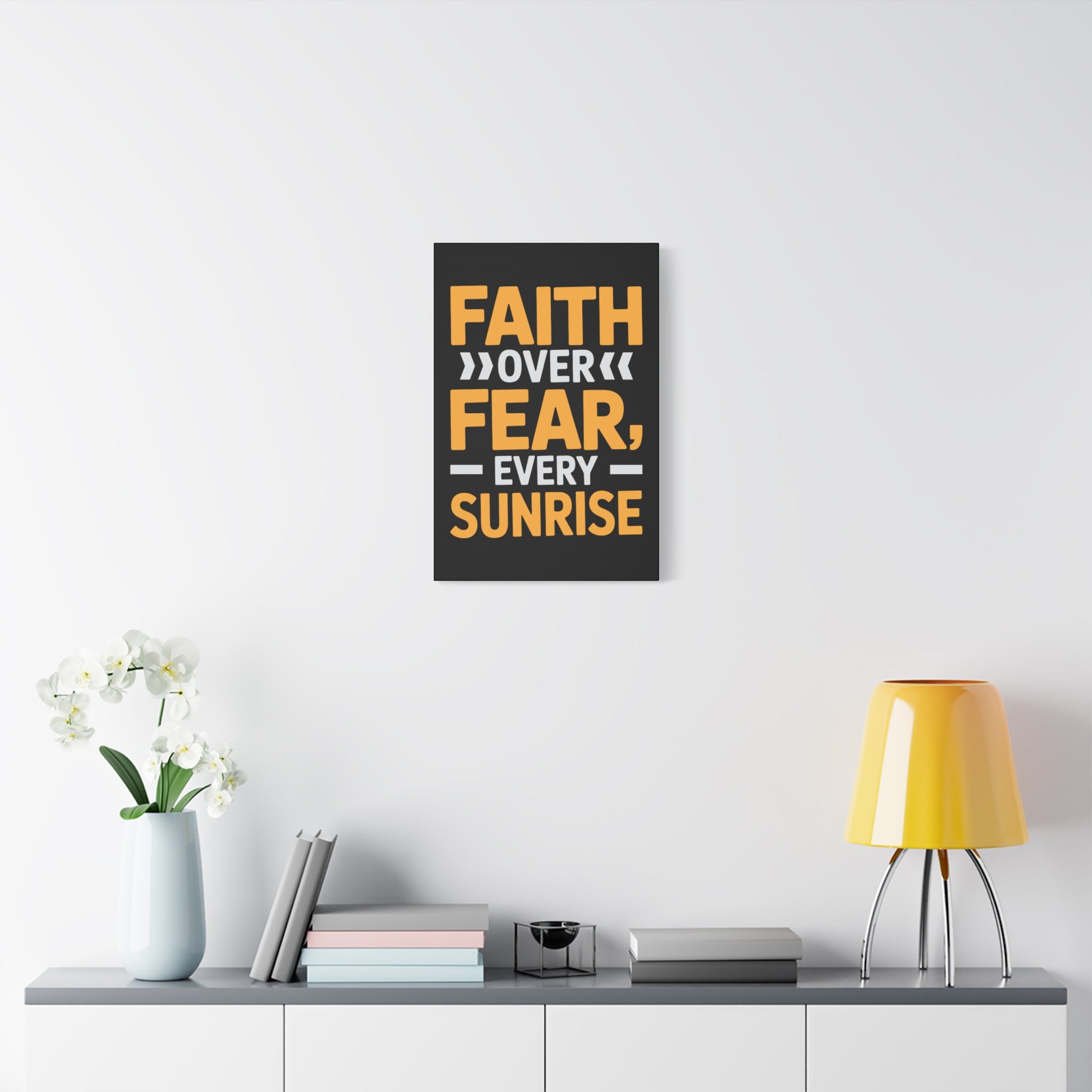 Inspirational Wall Art, Motivation Decor, Faith over Fear Canvas, Uplifting Home Decoration, Perfect Gift for New Beginnings