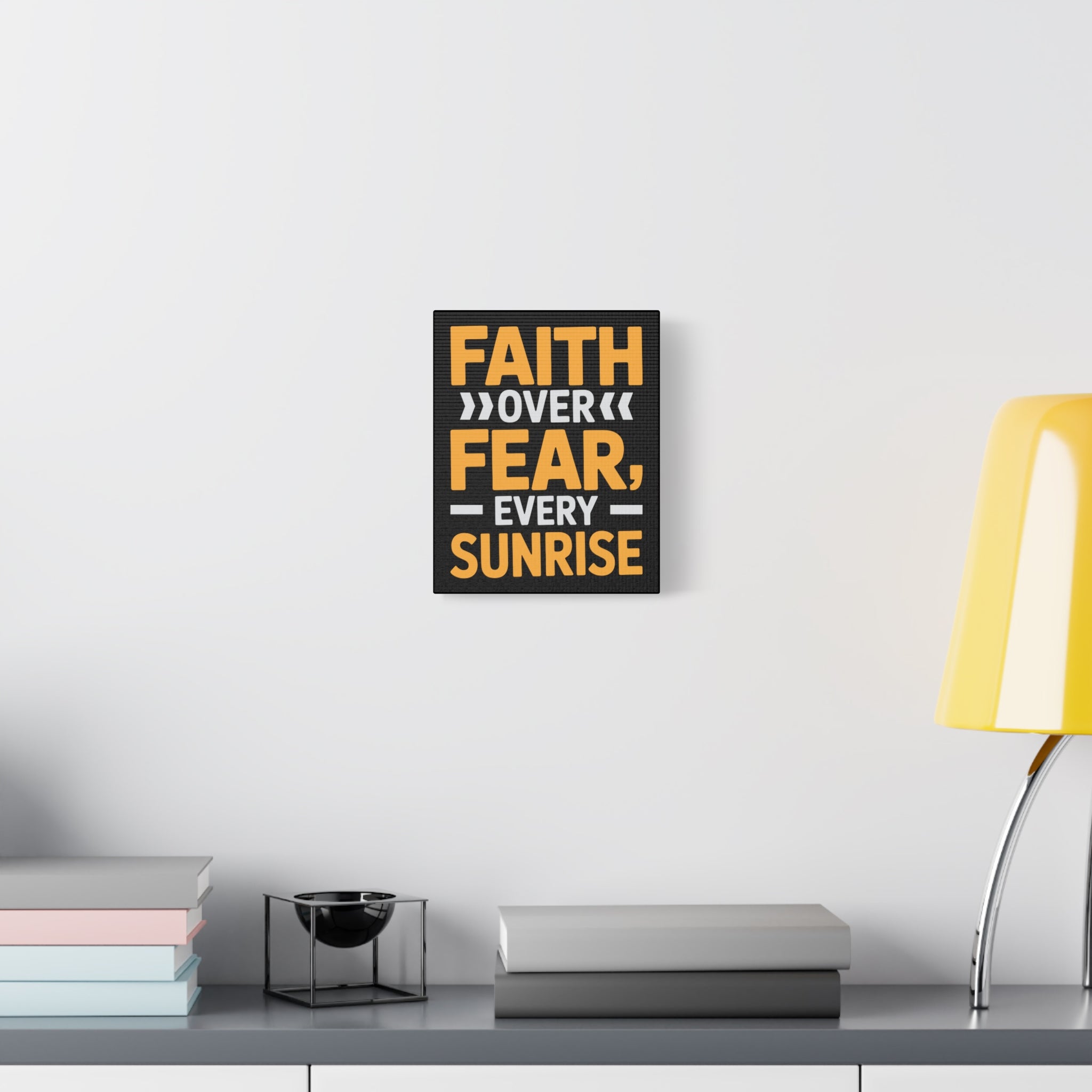 Inspirational Wall Art, Motivation Decor, Faith over Fear Canvas, Uplifting Home Decoration, Perfect Gift for New Beginnings