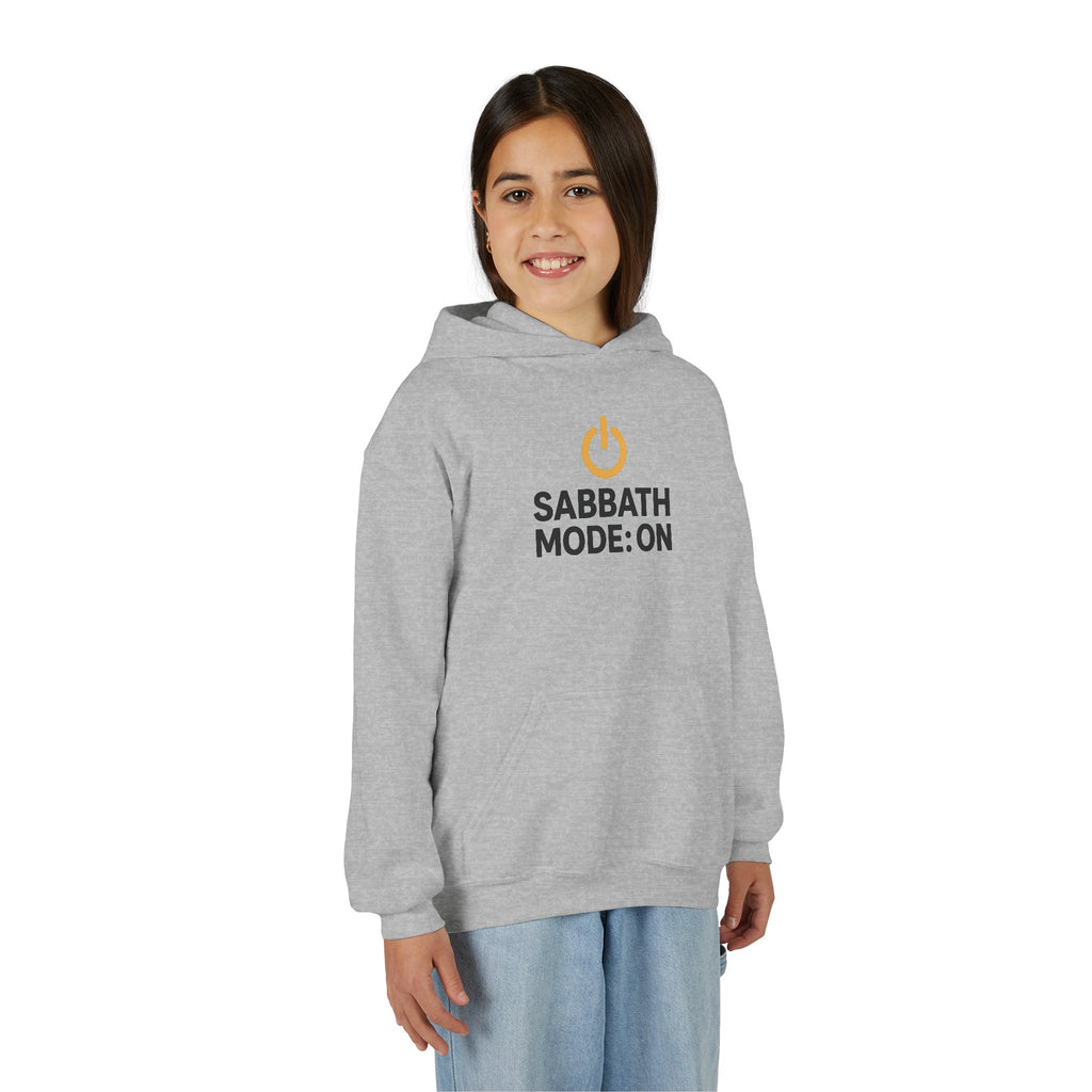 Sabbath Mode Youth Hoodie, Comfortable Hooded Sweatshirt for Kids, Perfect for Religious Observances, Christian Gift, Sunday Wear
