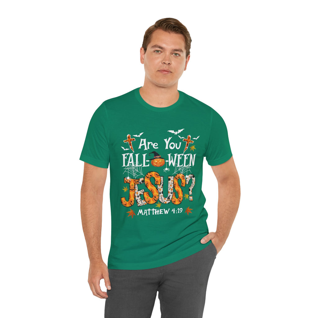 Jesus? Unisex Short Sleeve Tee | Fall Inspired T-Shirt, Autumn Apparel, Halloween Gift, Cozy Casual Wear, Everyday Style