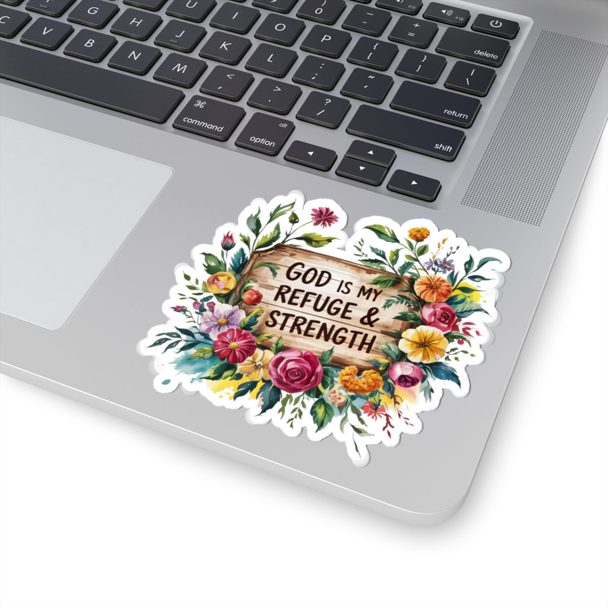 Floral Inspirational Kiss-Cut Stickers | God is My Refuge & Strength | Faith-Based Decor, Laptop Stickers, Gift for Friends, [...]