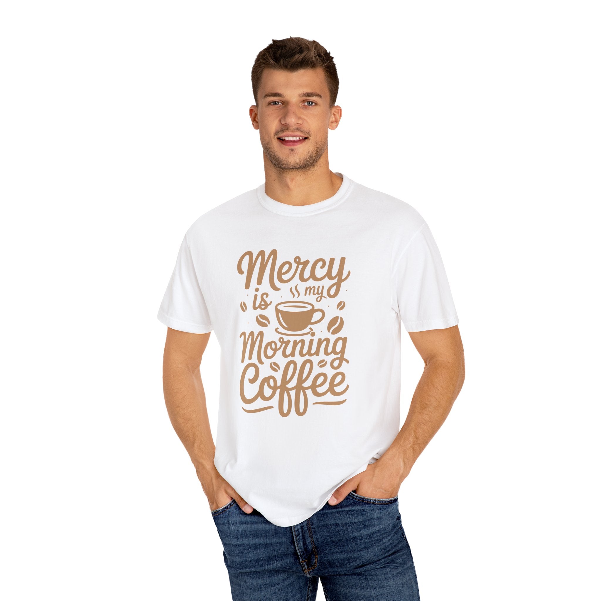 Coffee Lovers Unisex Tee - 'Mercy is my Morning Coffee',