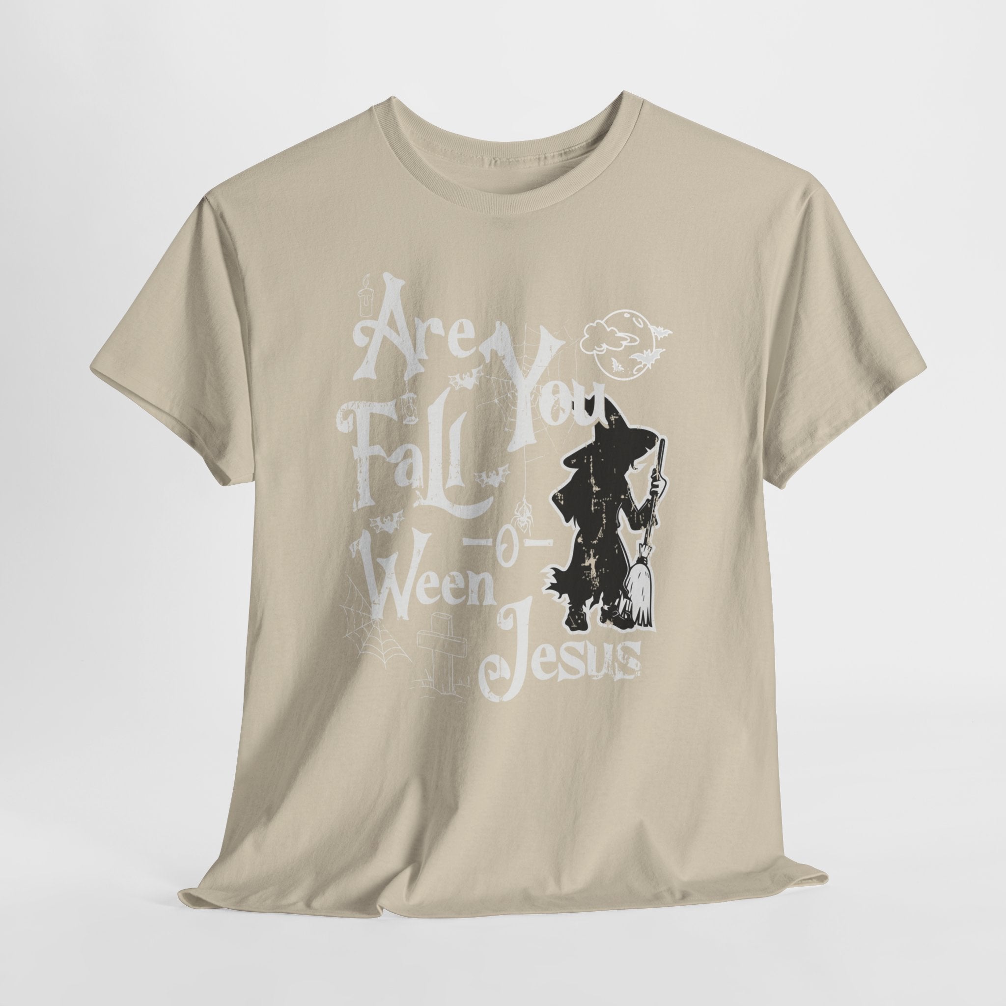 Fall-Themed Unisex Heavy Cotton Tee - Halloween, Jesus Celebration, Autumn Vibes, Casual Wear, Gift Idea