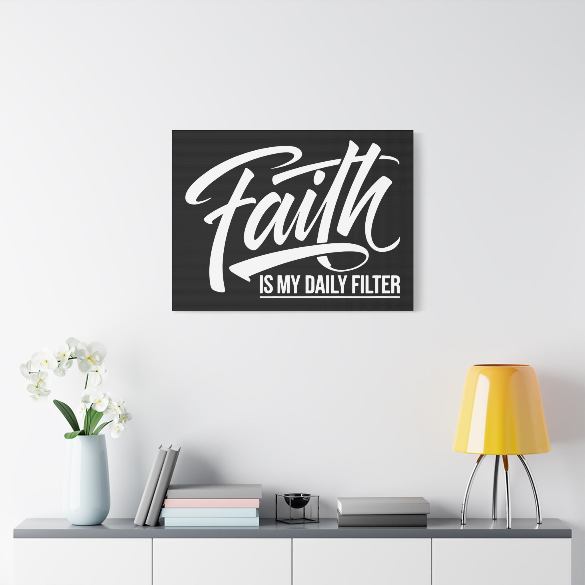 Inspirational Canvas Wall Art, Faith Quote Decor, Motivational Home Decor, Gray Wall Hanging, Gift for Faith Lovers
