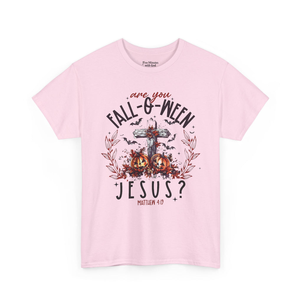 Fall-O-Ween Jesus Unisex Heavy Cotton Tee, Halloween Shirt, Christian T-Shirt, Autumn Apparel, Gift for Him/Her