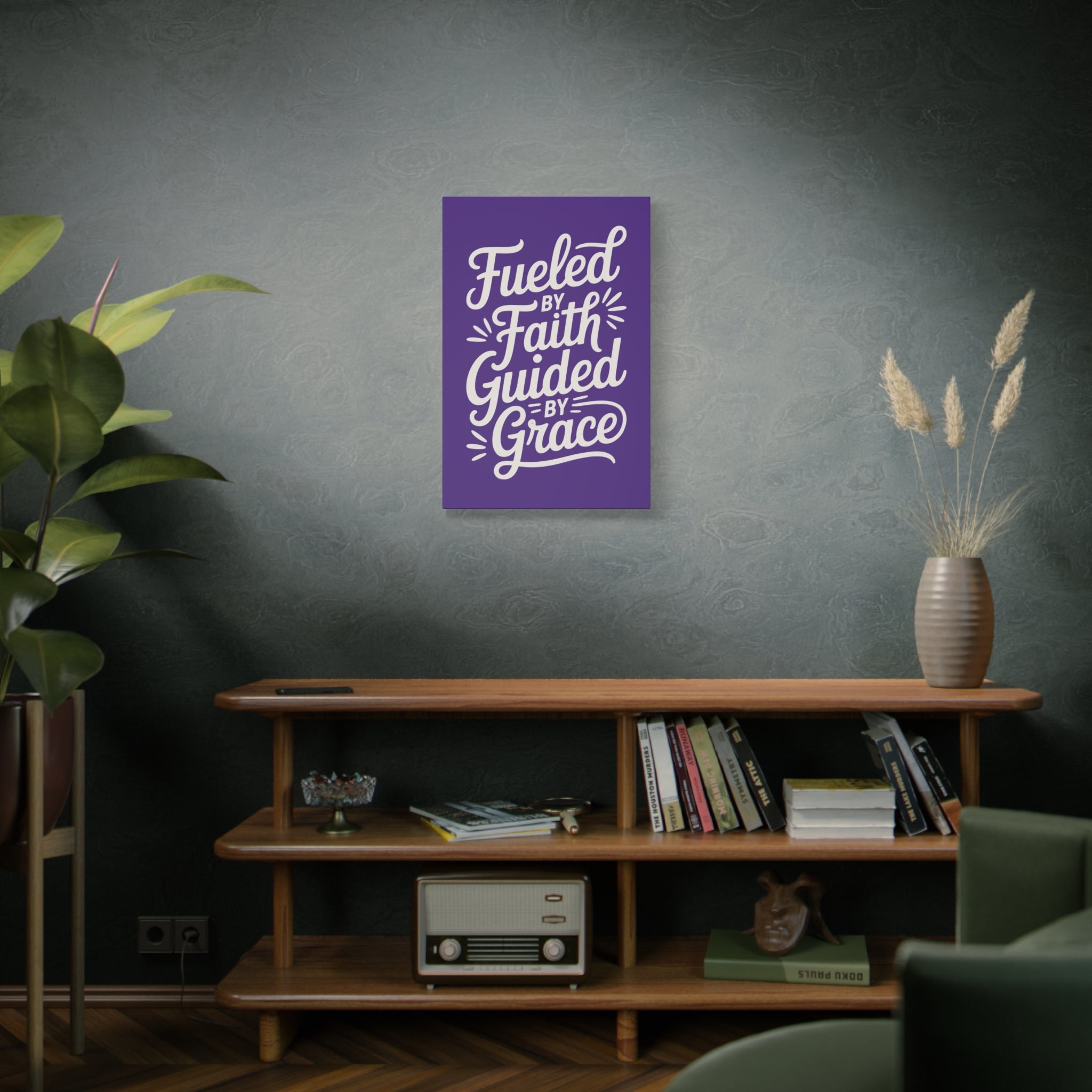Purple Stretched Canvas Art, Motivational Wall Decor, Home Inspirational Art, Faith-Based Decor, Gift for Faith Lovers