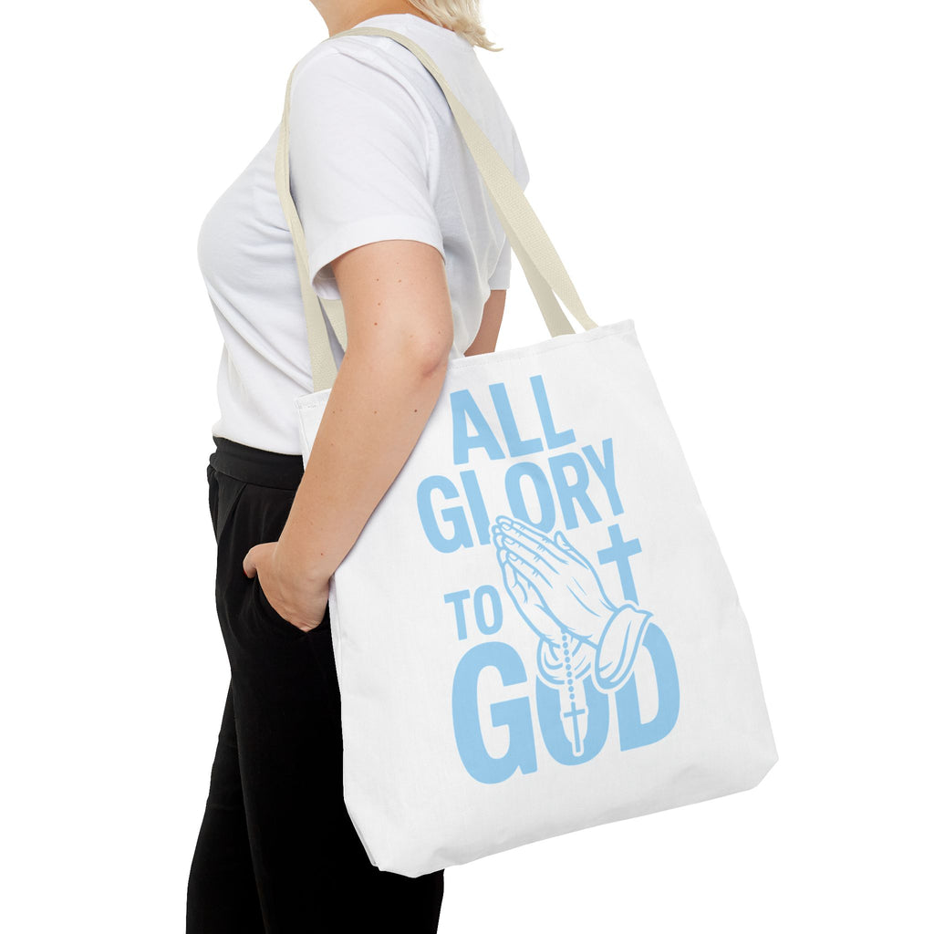 Faith-Inspired Tote Bag, All Glory to God, Christian Gift, Reusable Shopping Bag, Inspirational Tote, Church Event Carryall
