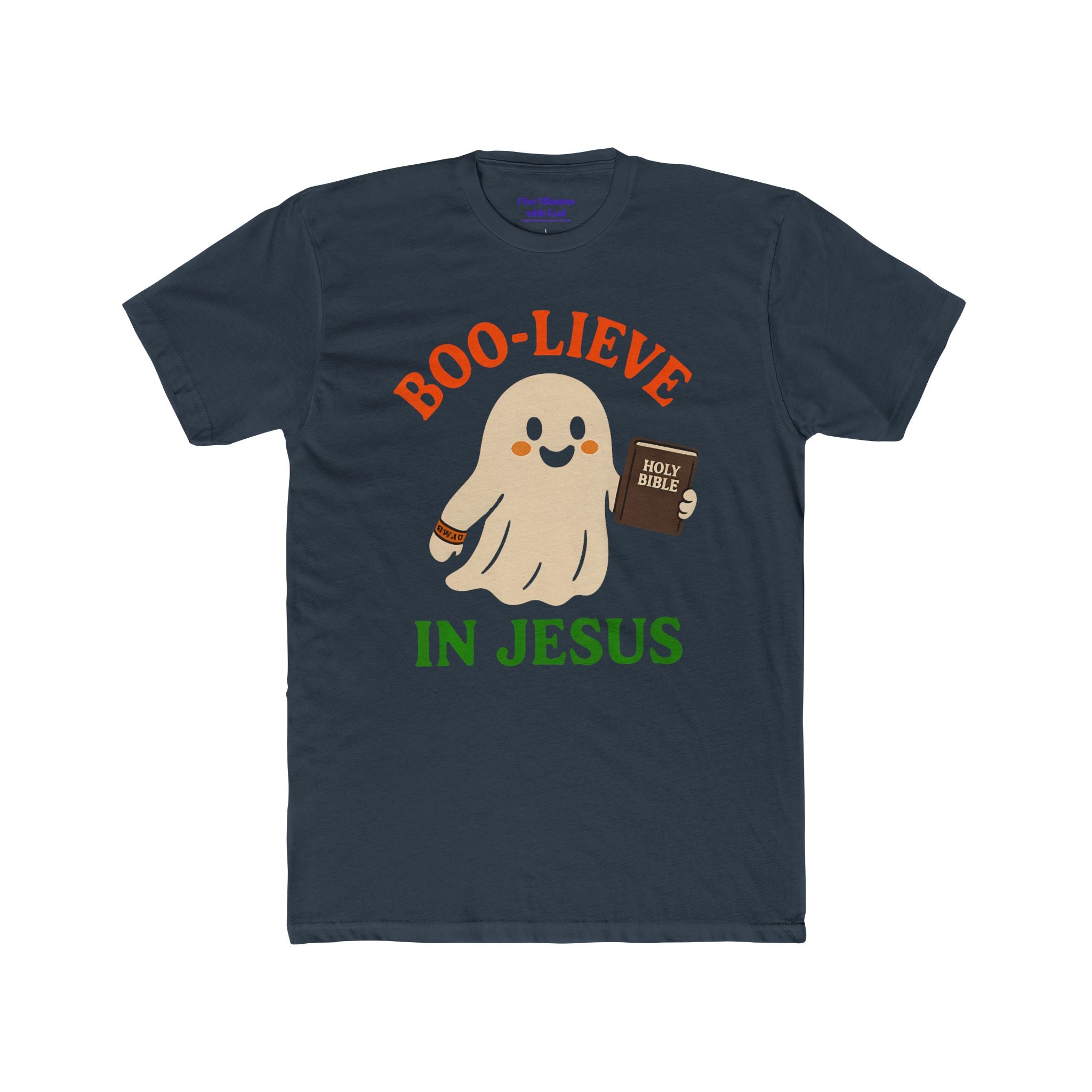 Boo-lieving Ghost Unisex Cotton Crew Tee, Halloween shirt, Jesus shirt, Christian apparel, spooky t-shirt, fun gift idea