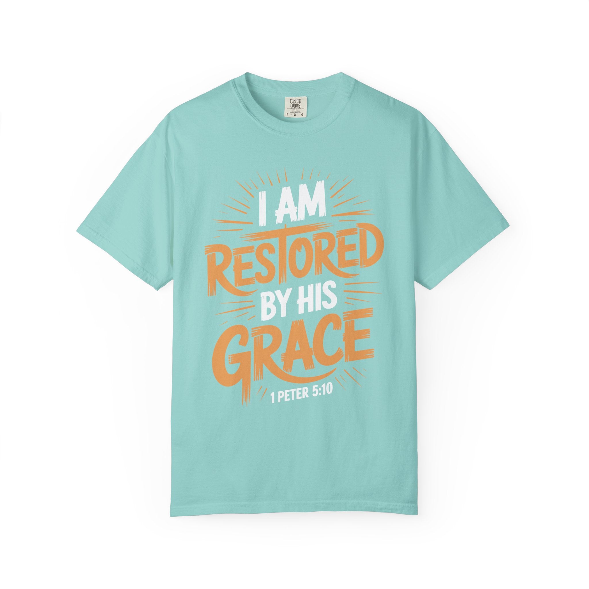I Am Restored By His Grace Inspirational Graphic Tee