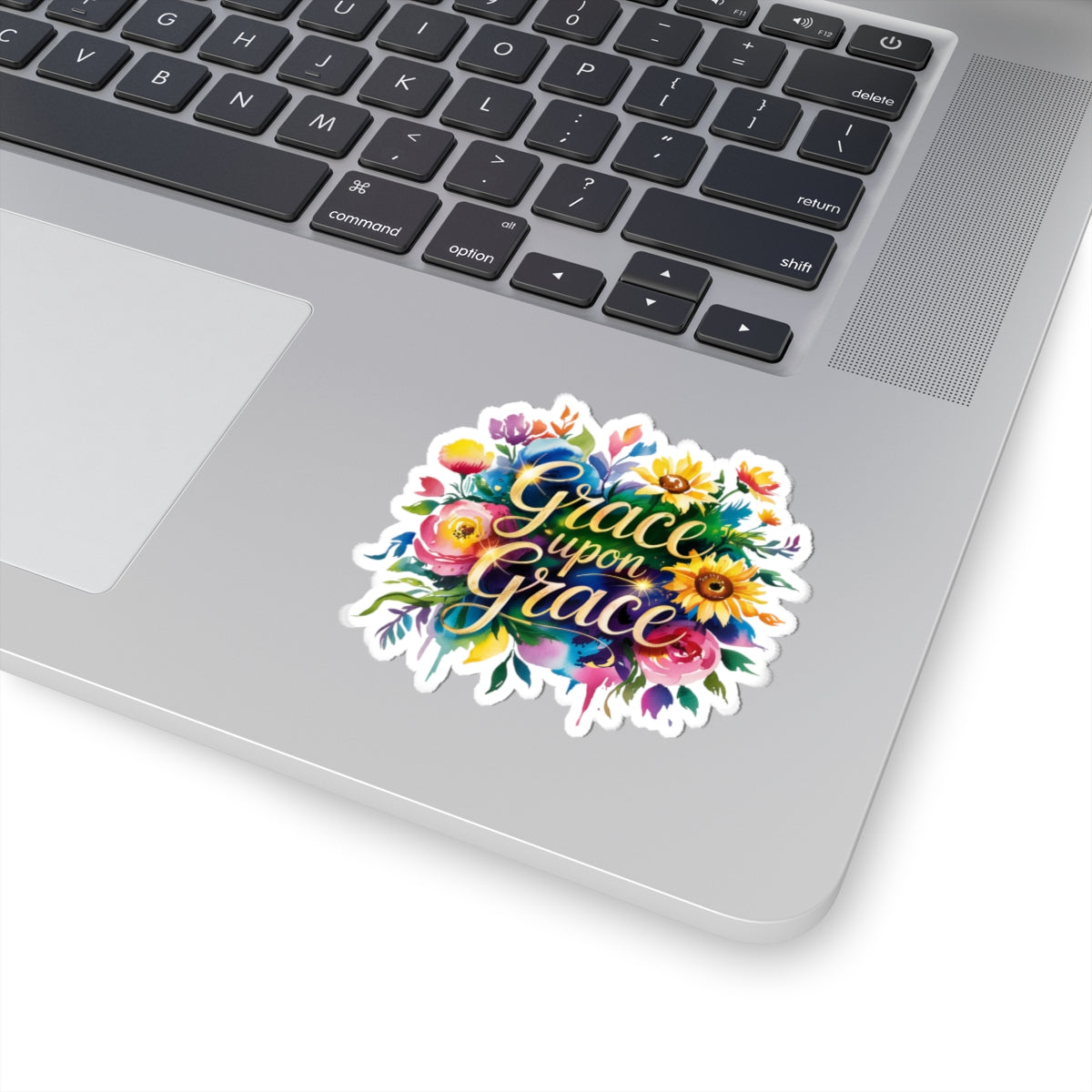 Floral Grace Kiss-Cut Stickers, Colorful Laptop Decor, Gift for Friends, Scrapbooking Supplies, Journaling Accessories