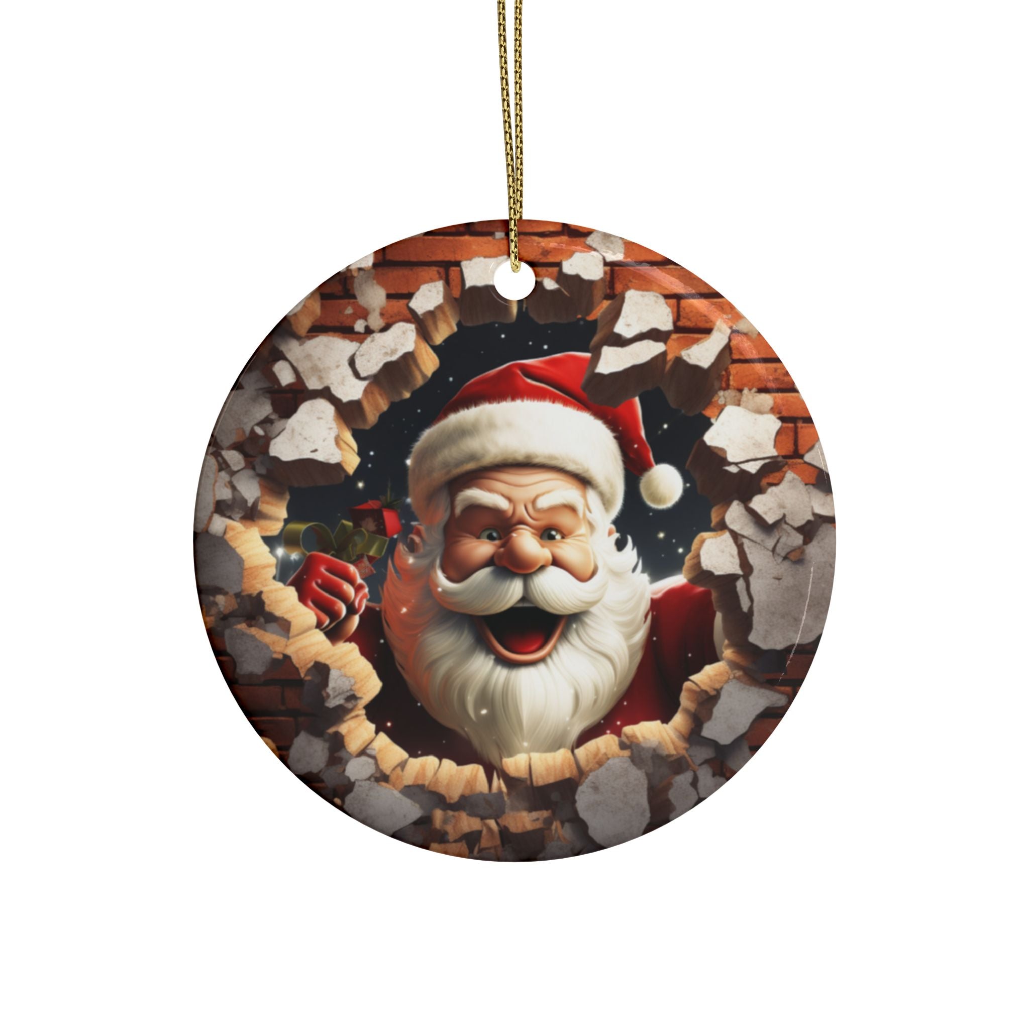 Santa Claus Ceramic Ornaments - Holiday Decorations, Christmas Tree Ornaments, Gifts, Festive Decor, Collectible Ornaments