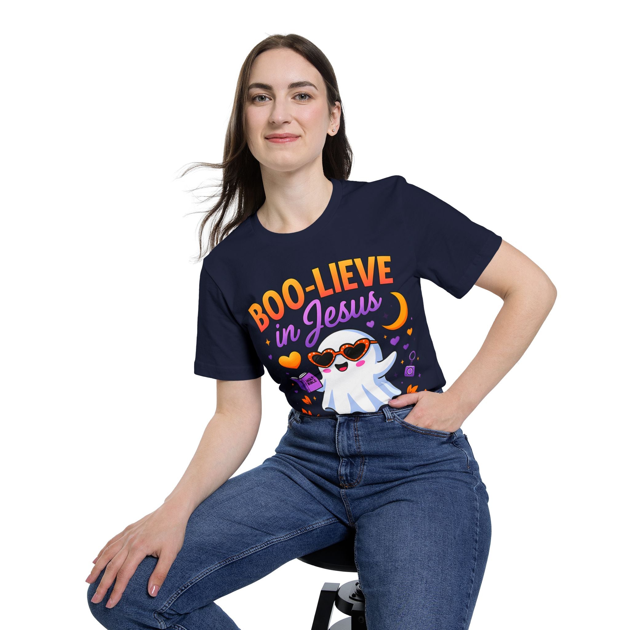 Halloween Christian Ghost T-Shirt, Boo-lieve in Jesus Shirt, Cute Halloween Apparel, Faith-Based Tee, Fall Celebration Top, Spooky [...]