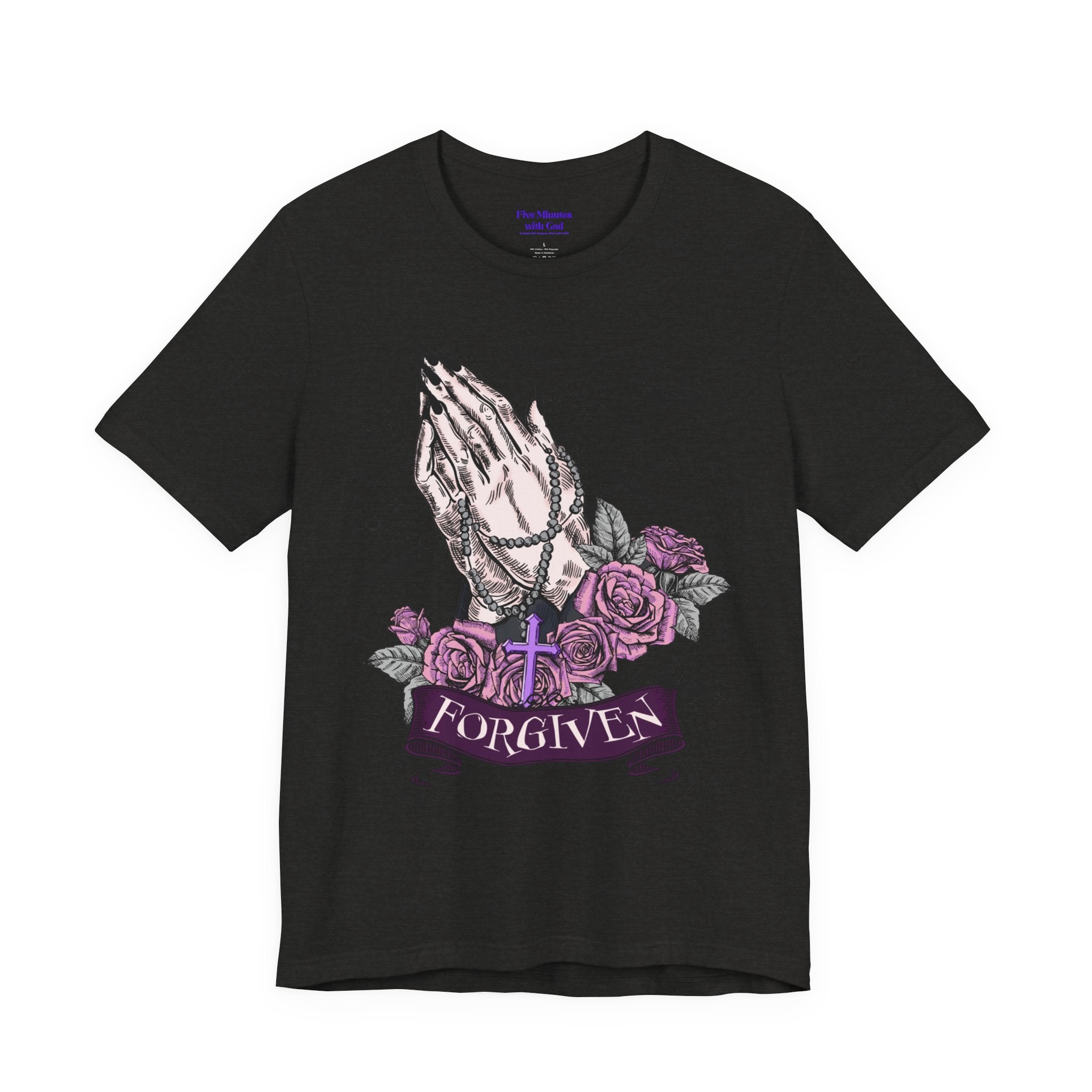 Forgiven Graphic Tee - Unisex Jersey Short Sleeve Shirt, Spiritual Apparel, Gift for Believers, Casual Outfit, Faith Inspired Fashion
