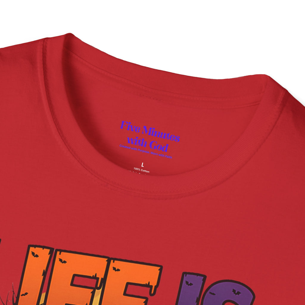 Unisex Softstyle Graphic Tee - Life is Scary Without Jesus, Faith Shirt, Christian T-Shirt, Inspirational Gift, Religious Apparel, [...]