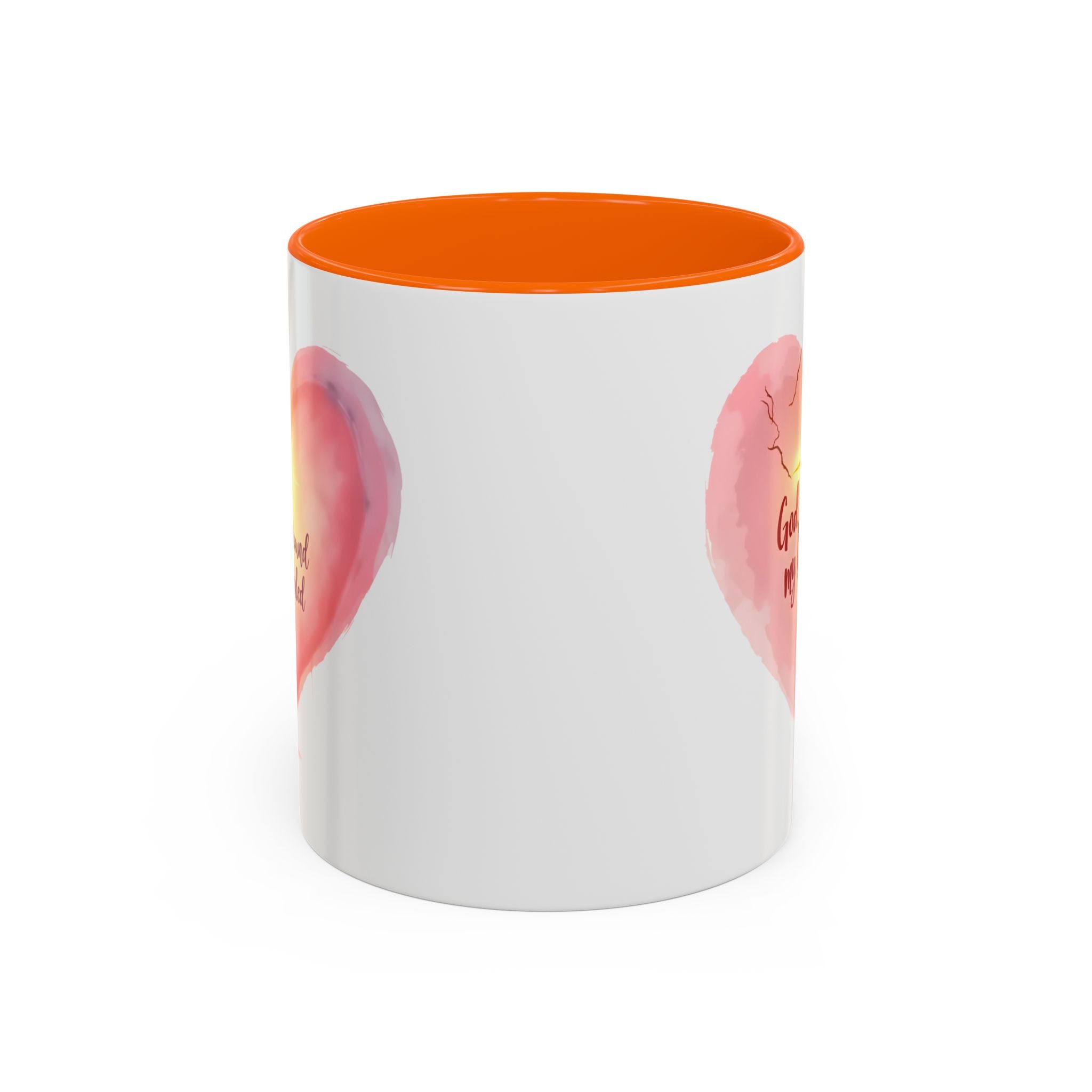 God Heals My Broken Heart Mug, Inspirational Coffee Cup, Heart Design Gift, Christian Faith Mug, Encouragement & Support Beverage