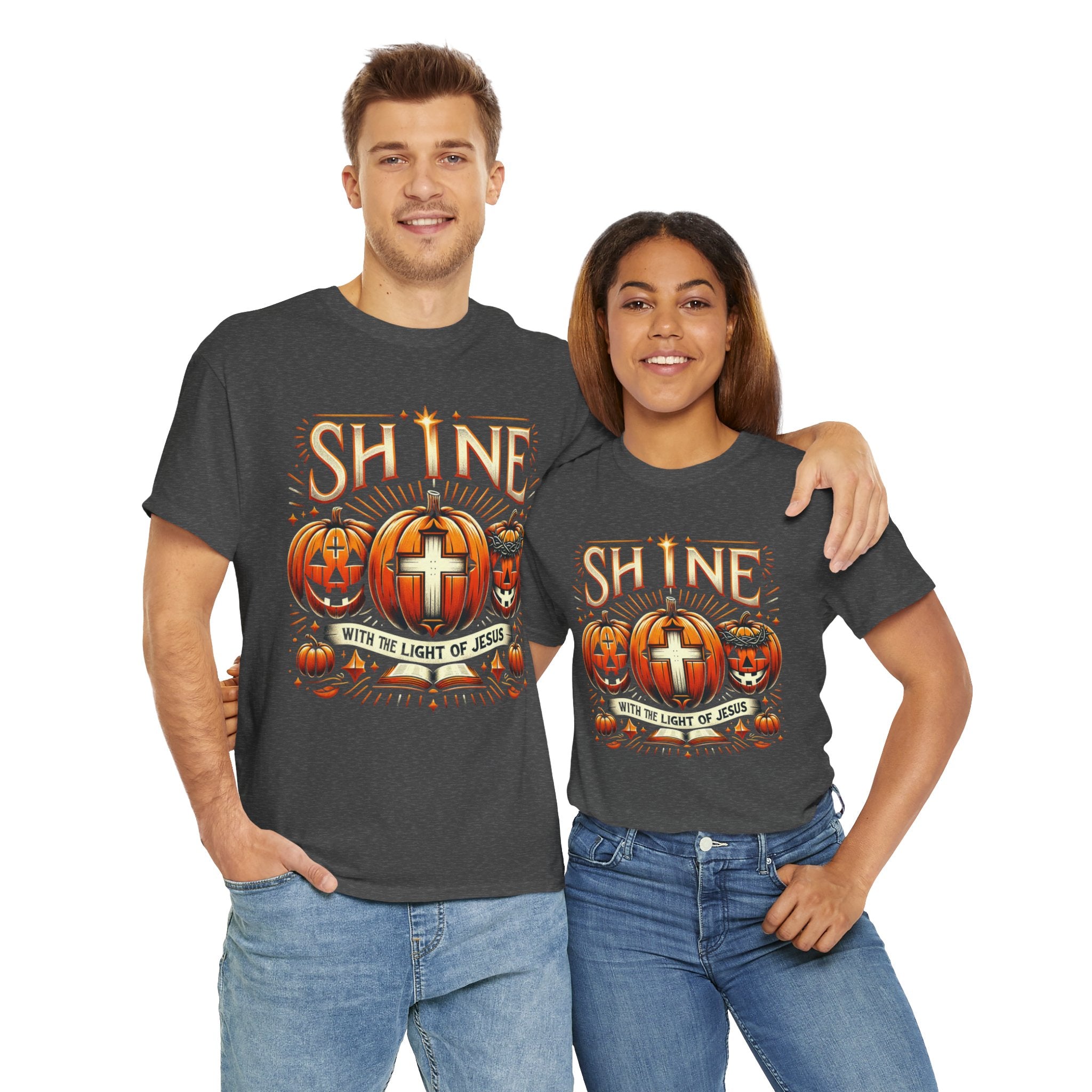 Halloween Jesus Graphic Tee | Unisex Cotton T-Shirt, Spooky Season Apparel, Faith-Based Shirt, Autumn Fashion, Christian Gift